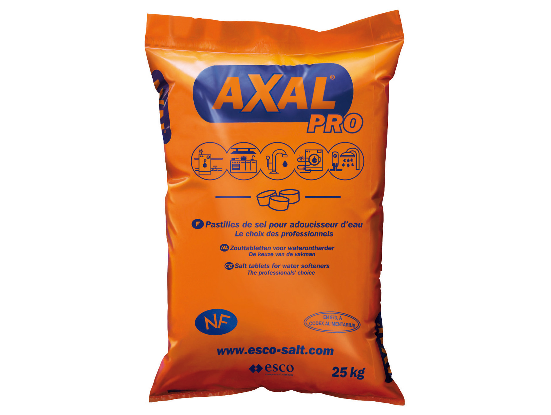 Sel adoucisseur d'eau 25kg AXAL