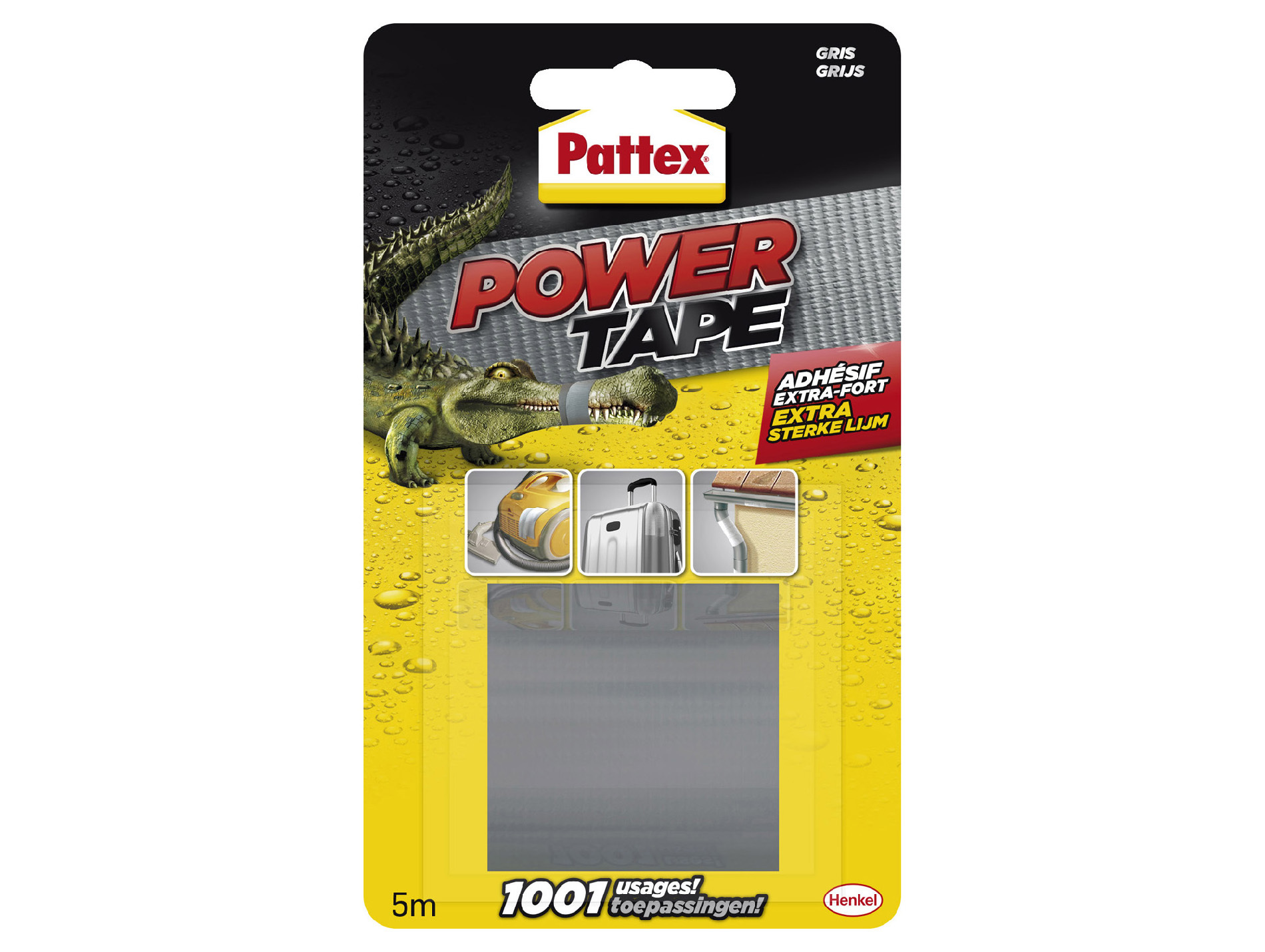 Adhésif PATTEX Power tape gris l.50mm x L.5m