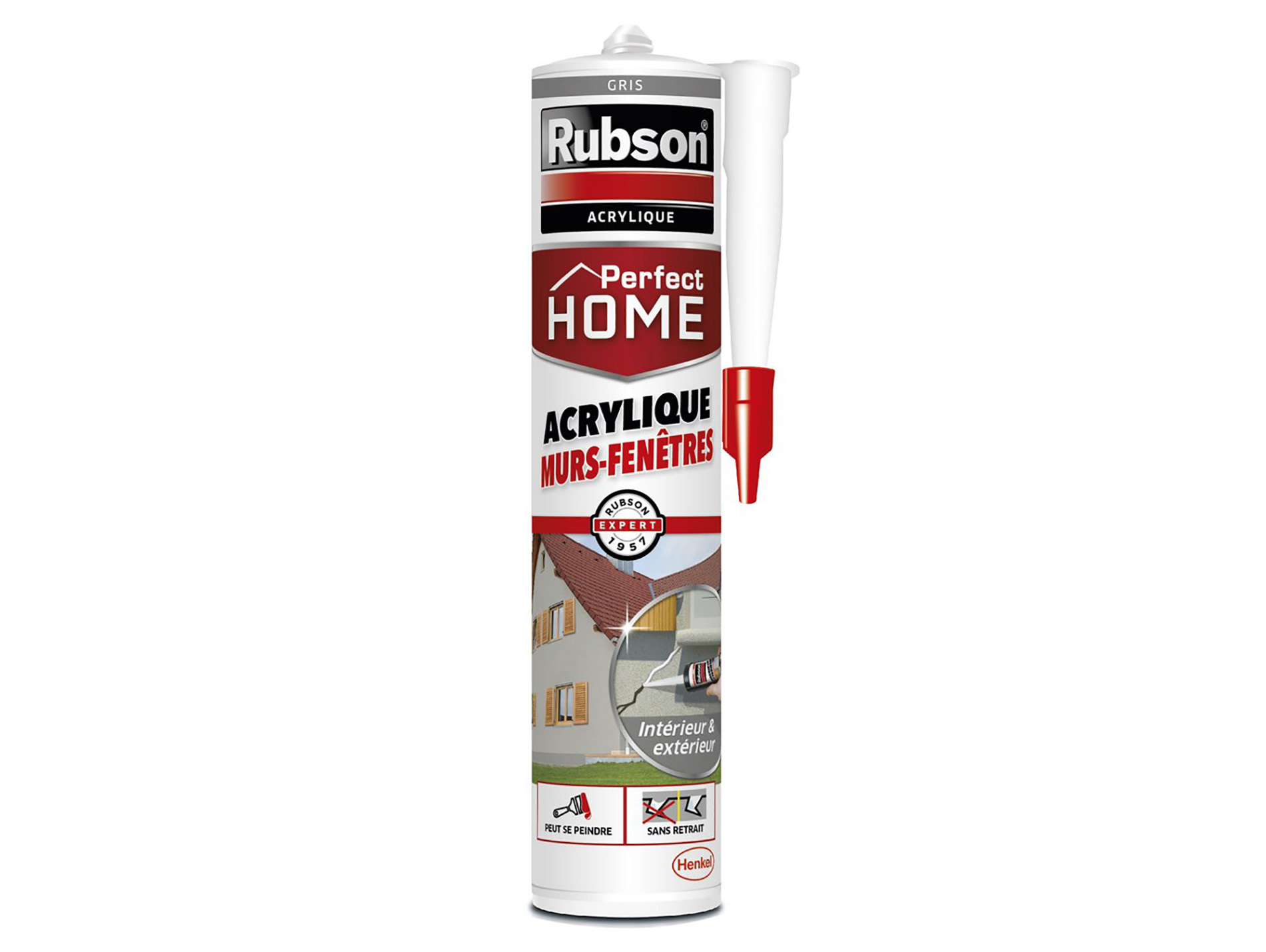 Mastic acrylique gris Perfect Home Murs & Fenêtres RUBSON 280ml