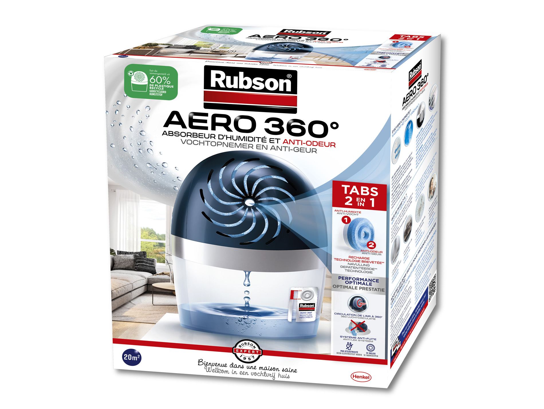 Absorbeur Aero 360° Tabs 20m² RUBSON