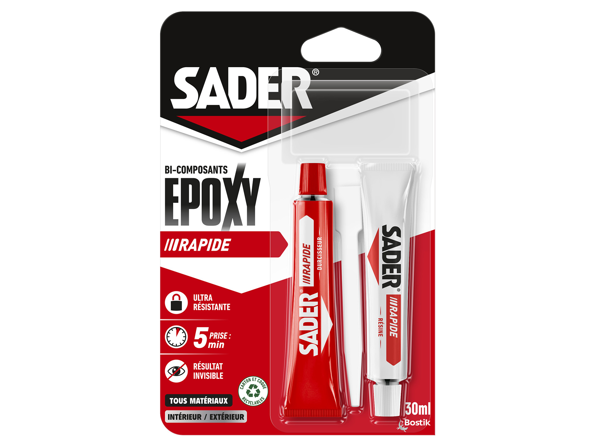 Colle Epoxy rapide SADER 30ml x2