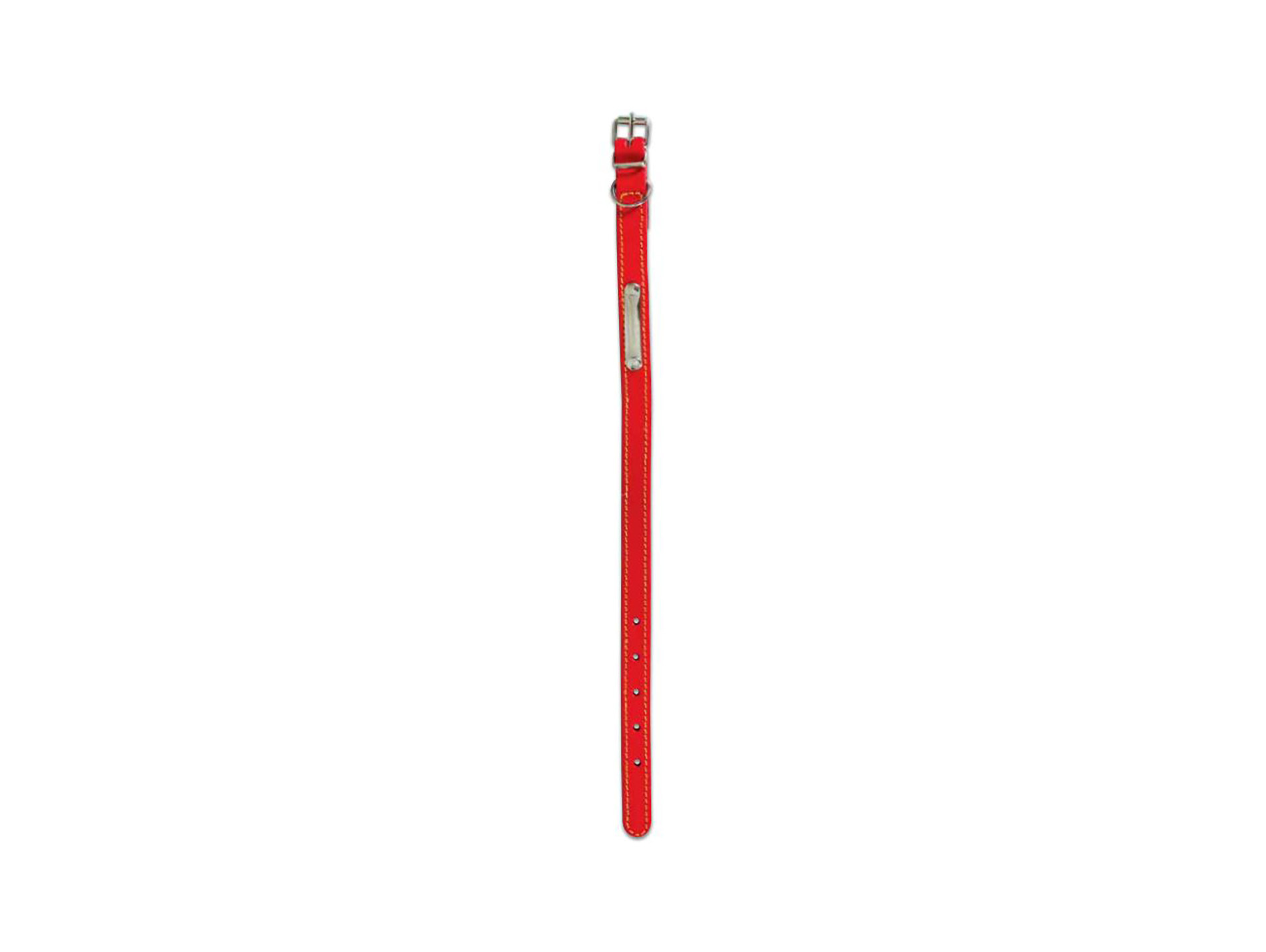 Collier en cuir piqué ZOLUX L.30cm rouge