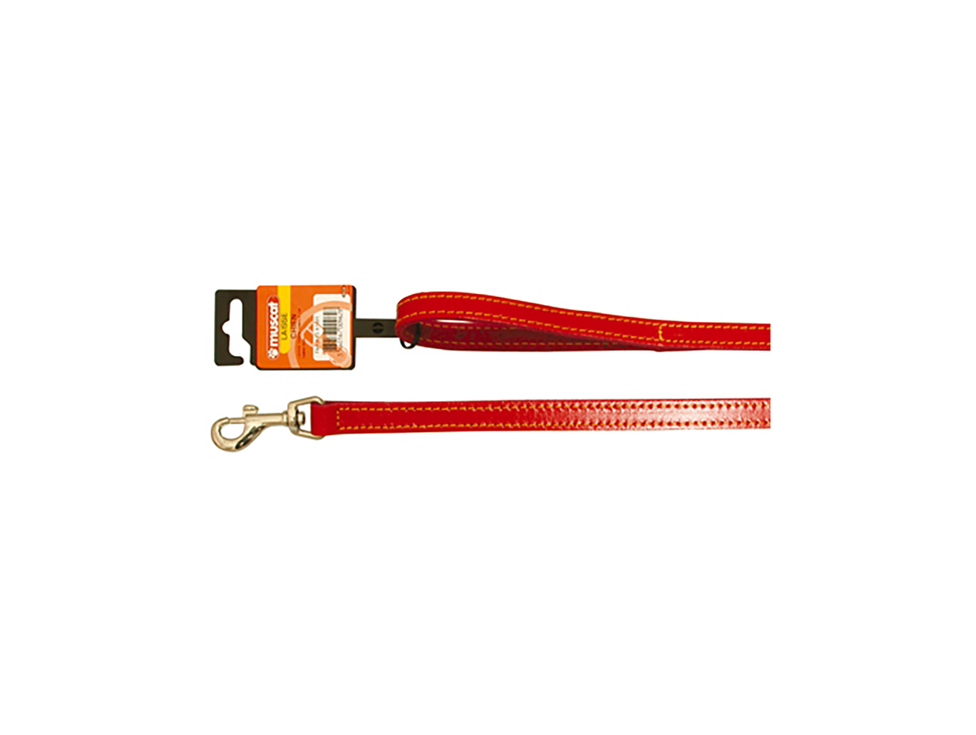 Laisse cuir piqué ZOLUX  l.16mm L.1m rouge