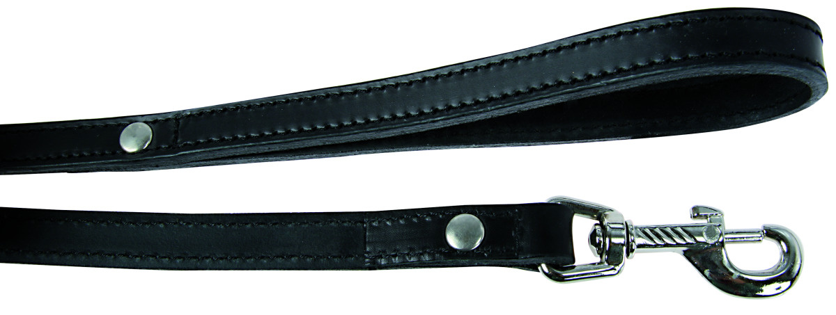Laisse cuir double 16mm L.1m noir