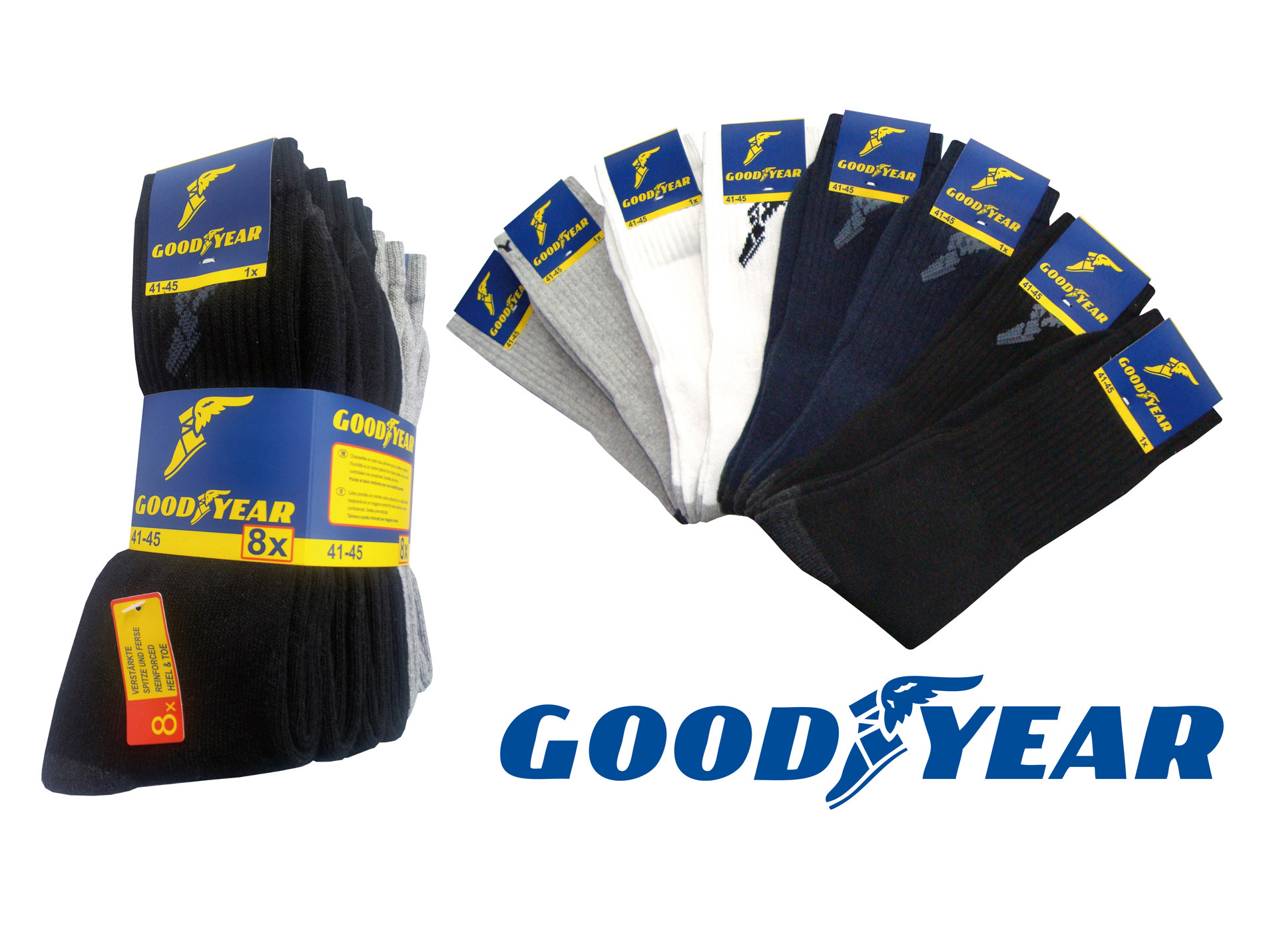 Chaussettes GOODYEAR MIX-GDYR-10A coton/poly x8
