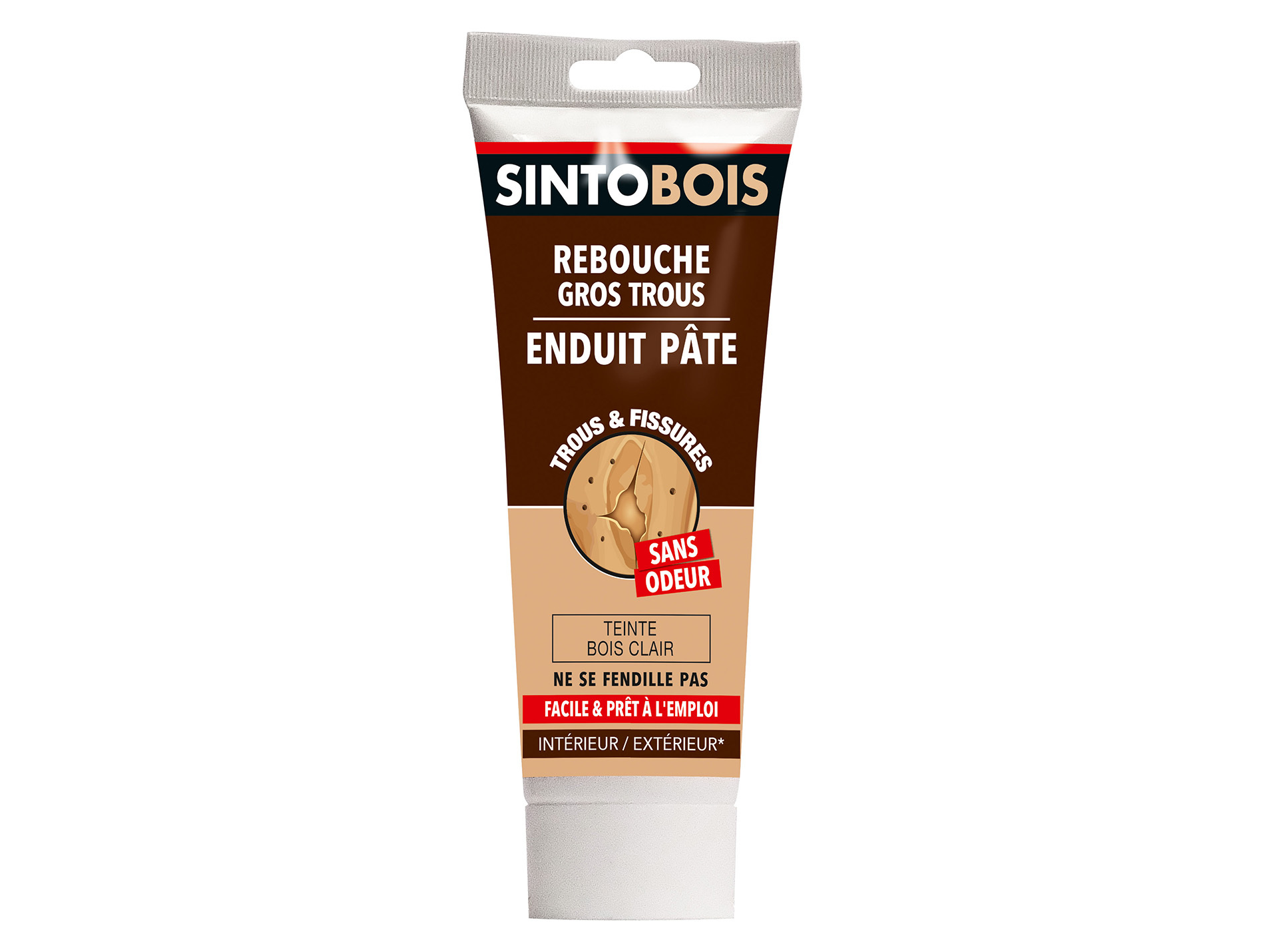 Rebouche bois SINTOBOIS pour gros trous et fissures 330g