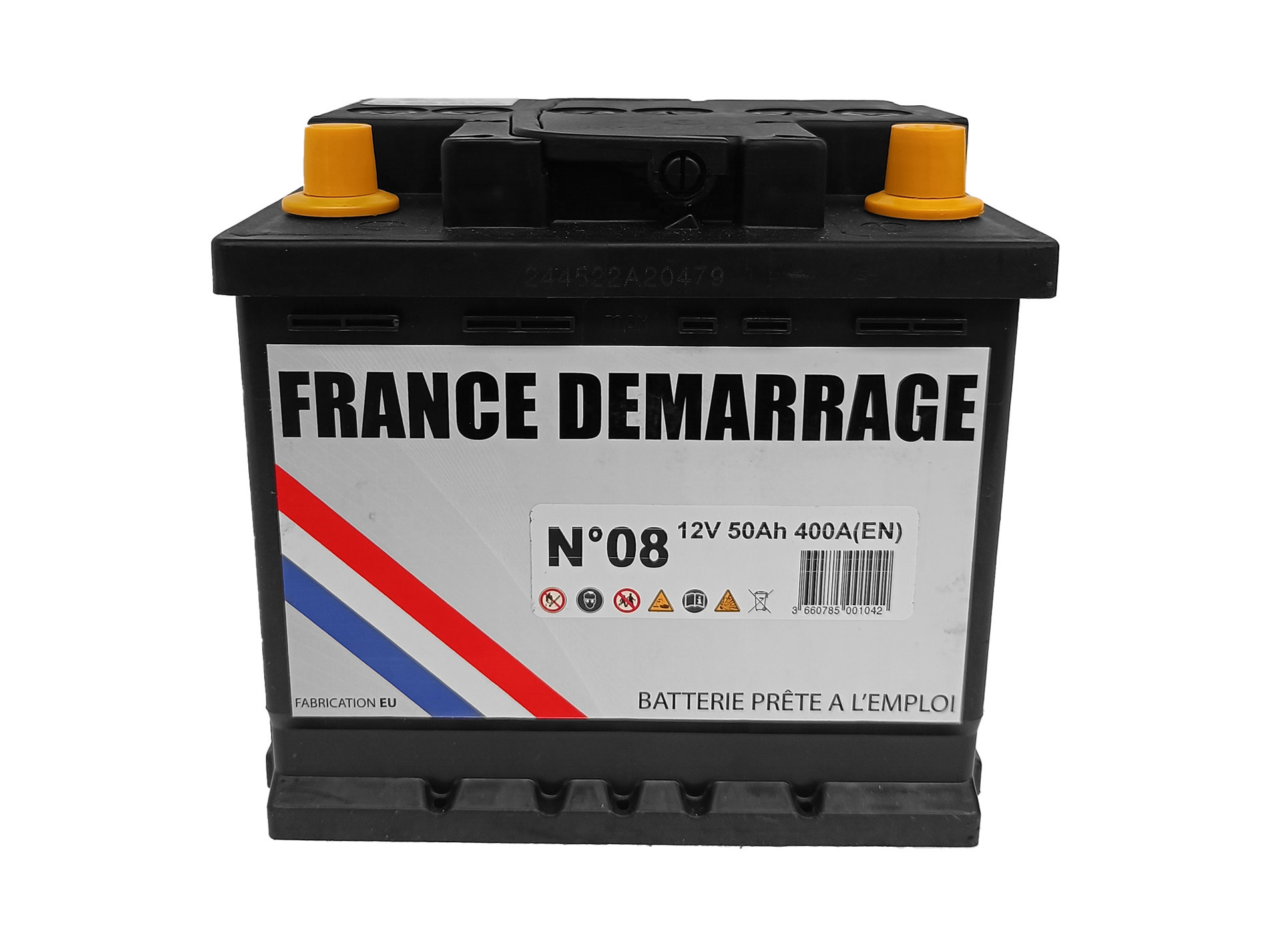 Batterie 12V N°8 45Ah 370A +D
