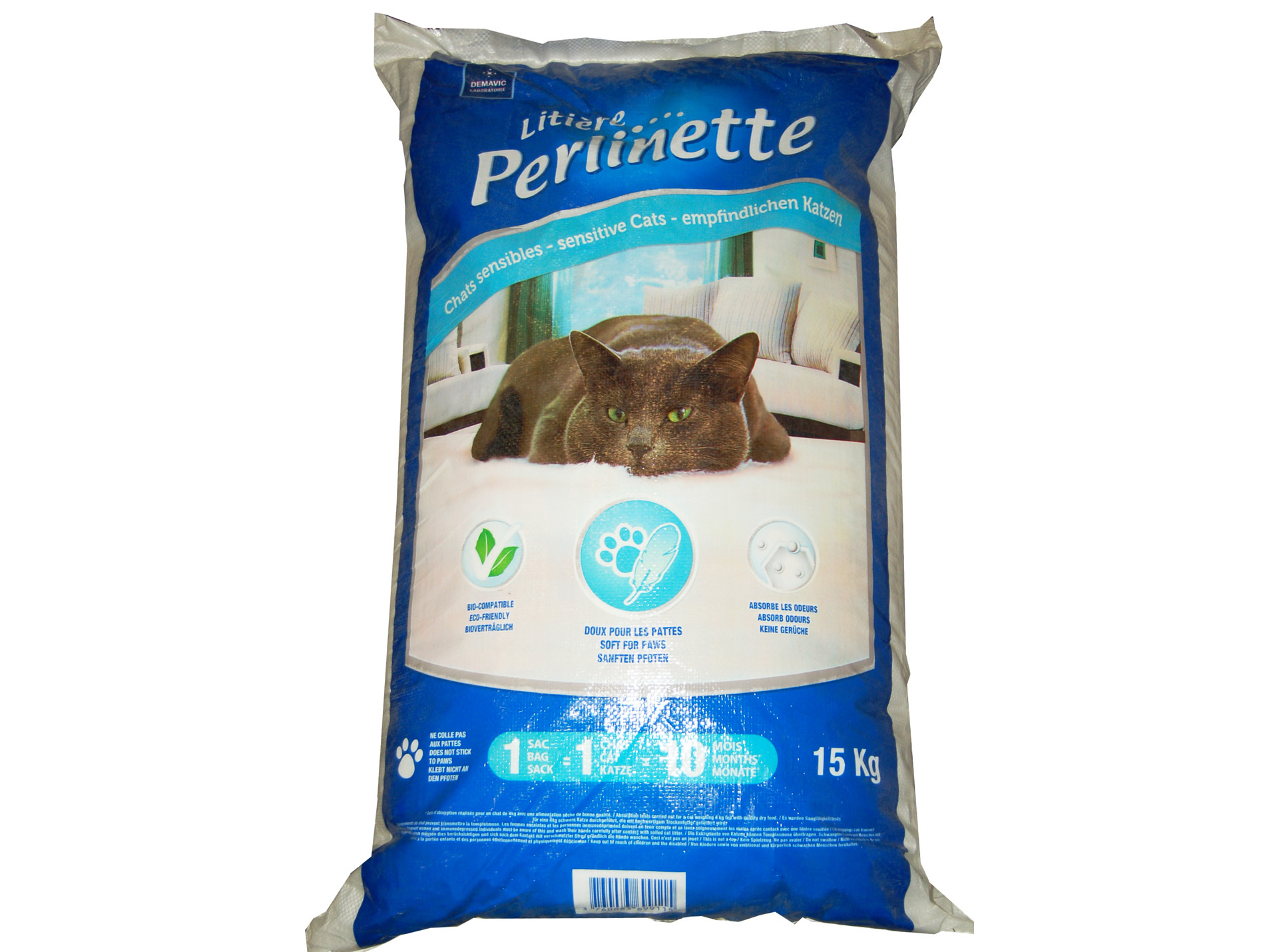 Litière Perlinette chats et NAC Demavic 15kg