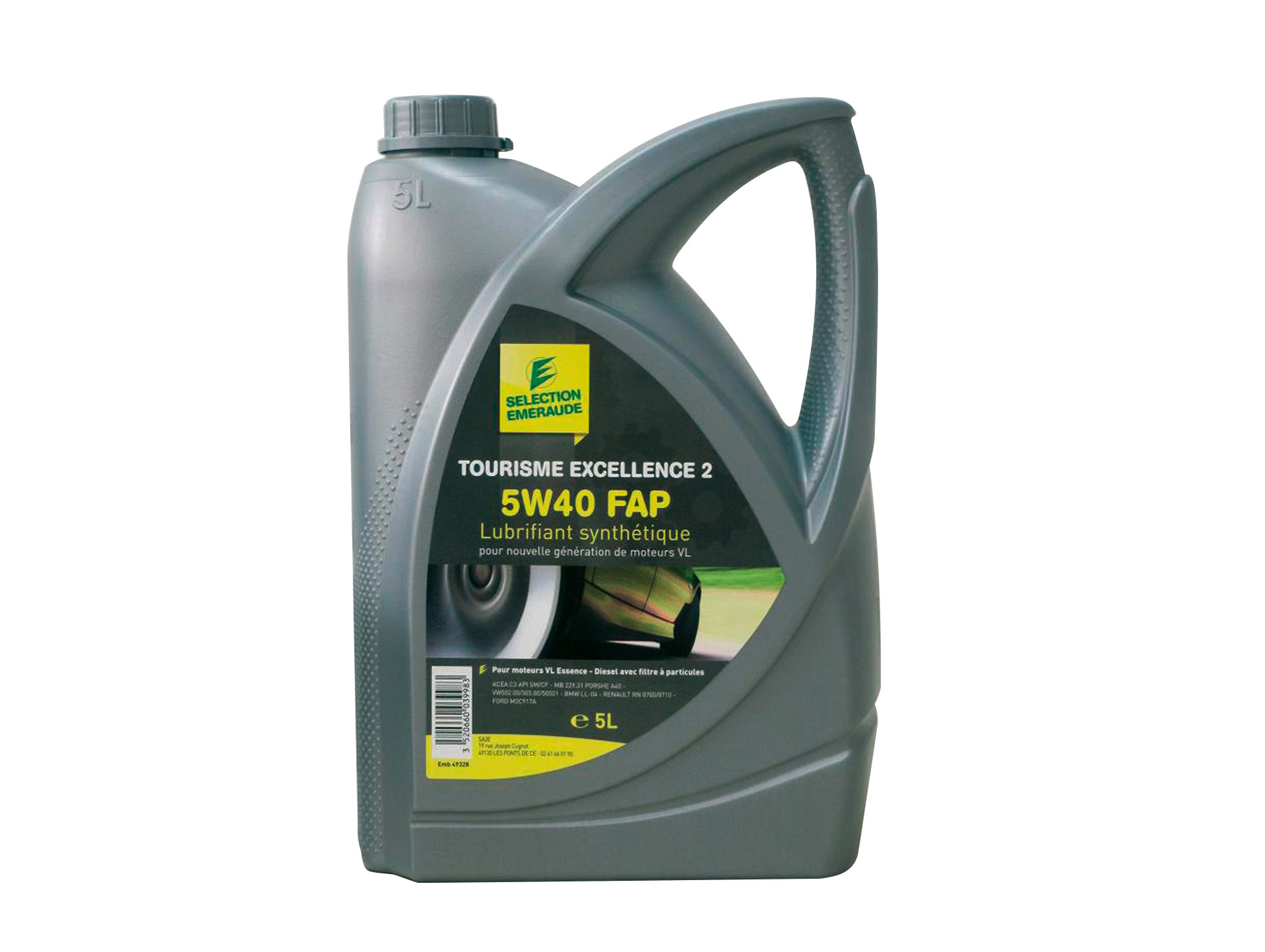 Huile moteur Tourisme Excellence 5W40 FAP 2,5L