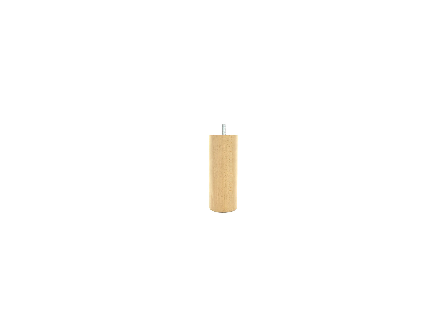 Pied cylindrique H.80mm ø68mm hêtre brut