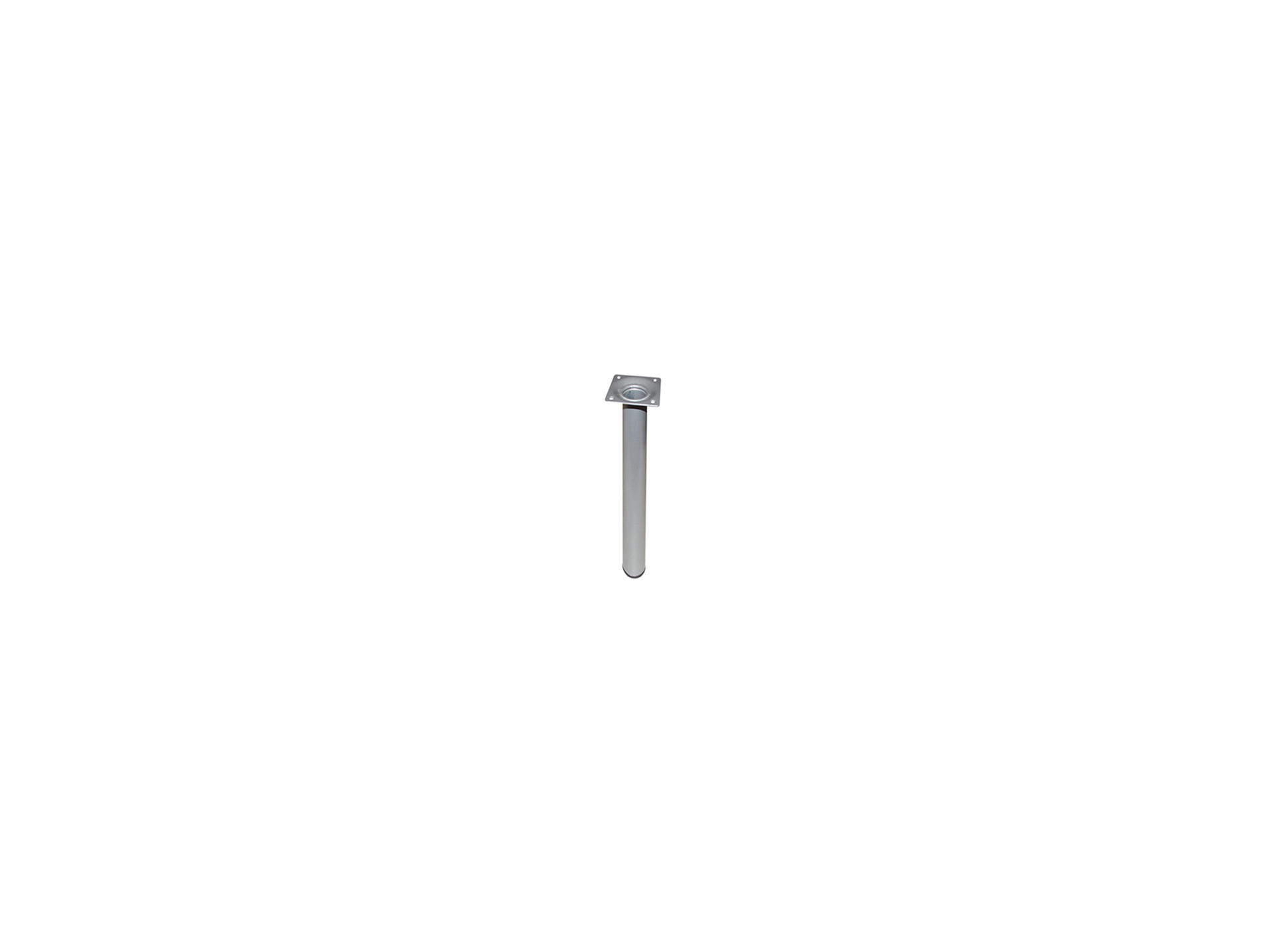 Pied à platine ø30mm H.350mm M10 acier époxy gris alu