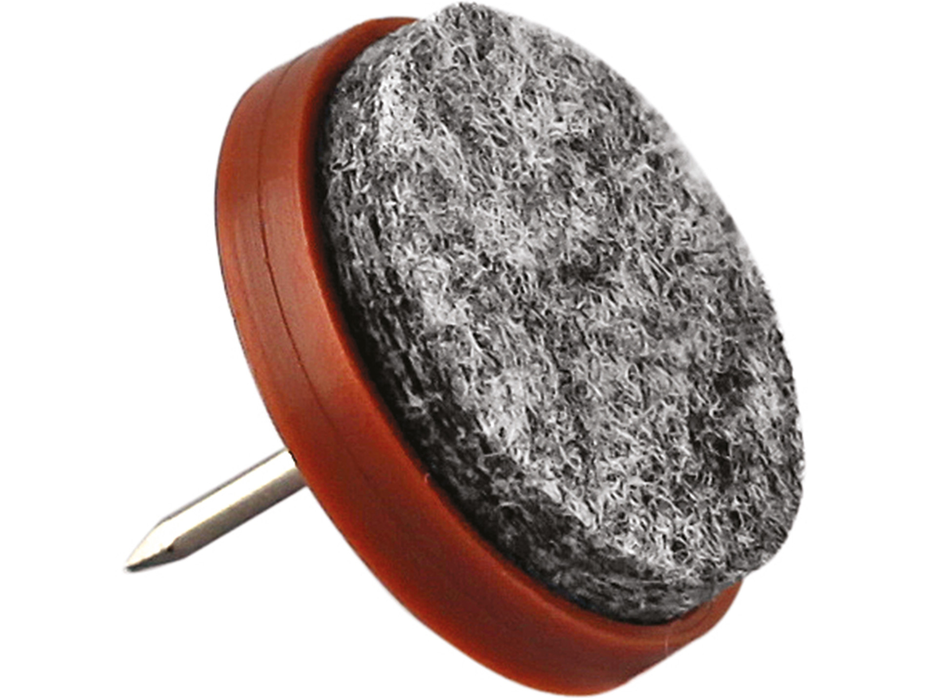 Patin à clouer feutre plastique brun ø24mm x4