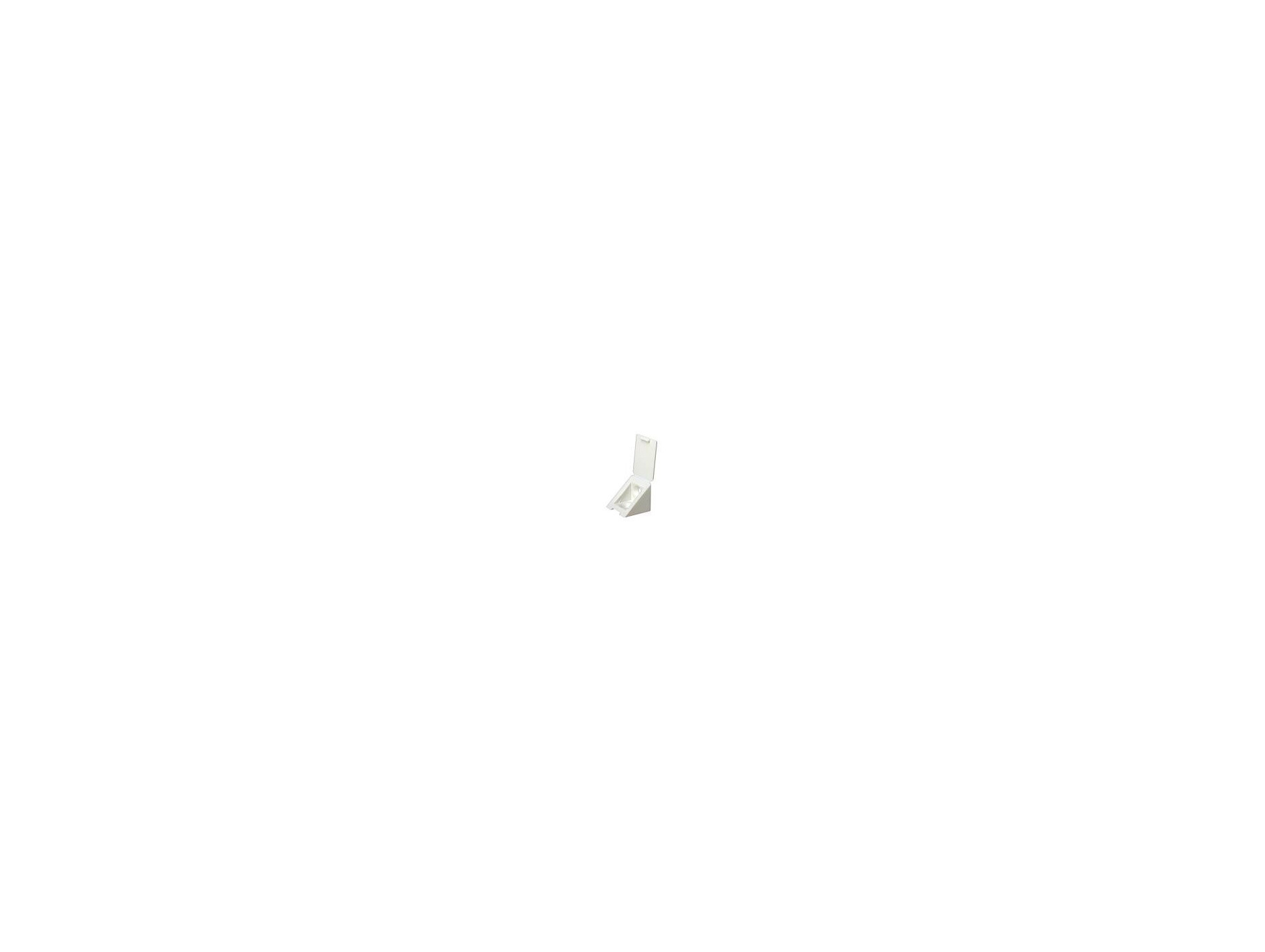 Équerre 2 trous de vis plastique blanc 23x23x23mm x12