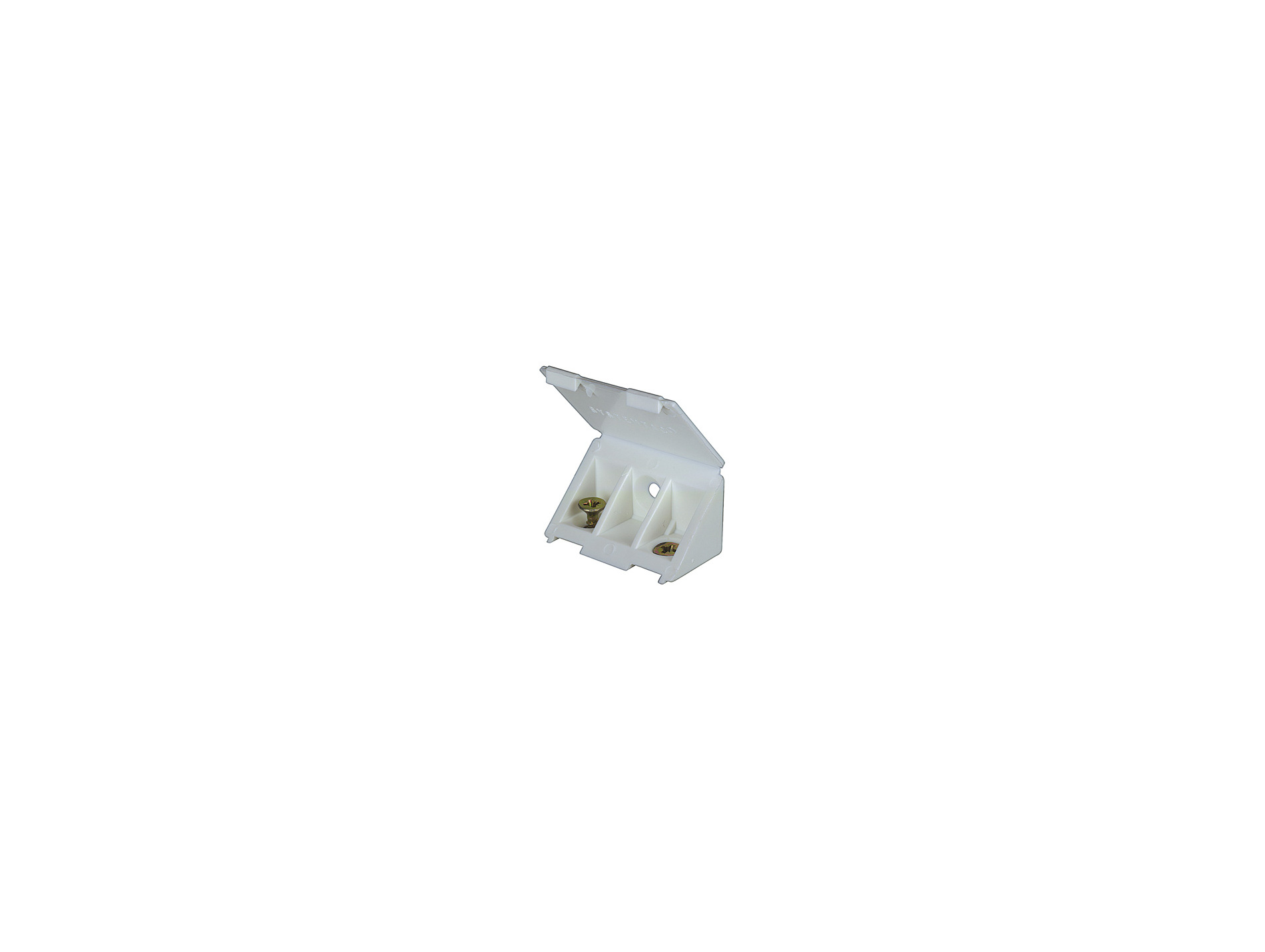 Équerre 3 trous de vis plastique blanc 23x23x43mm x12