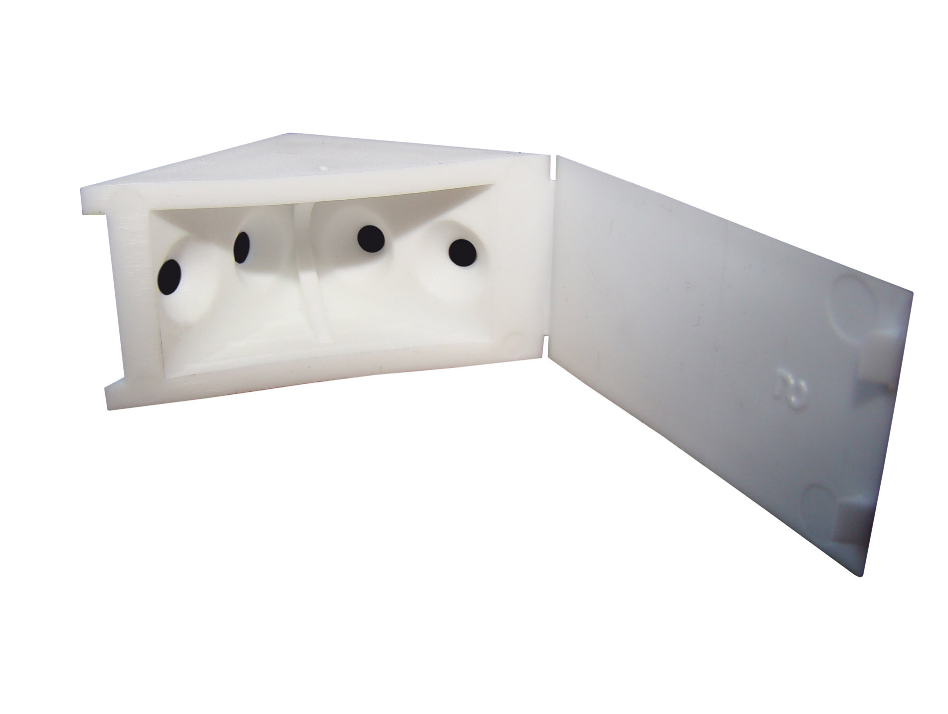 Équerre 4 trous de vis plastique blanc 40x40x23mm x12