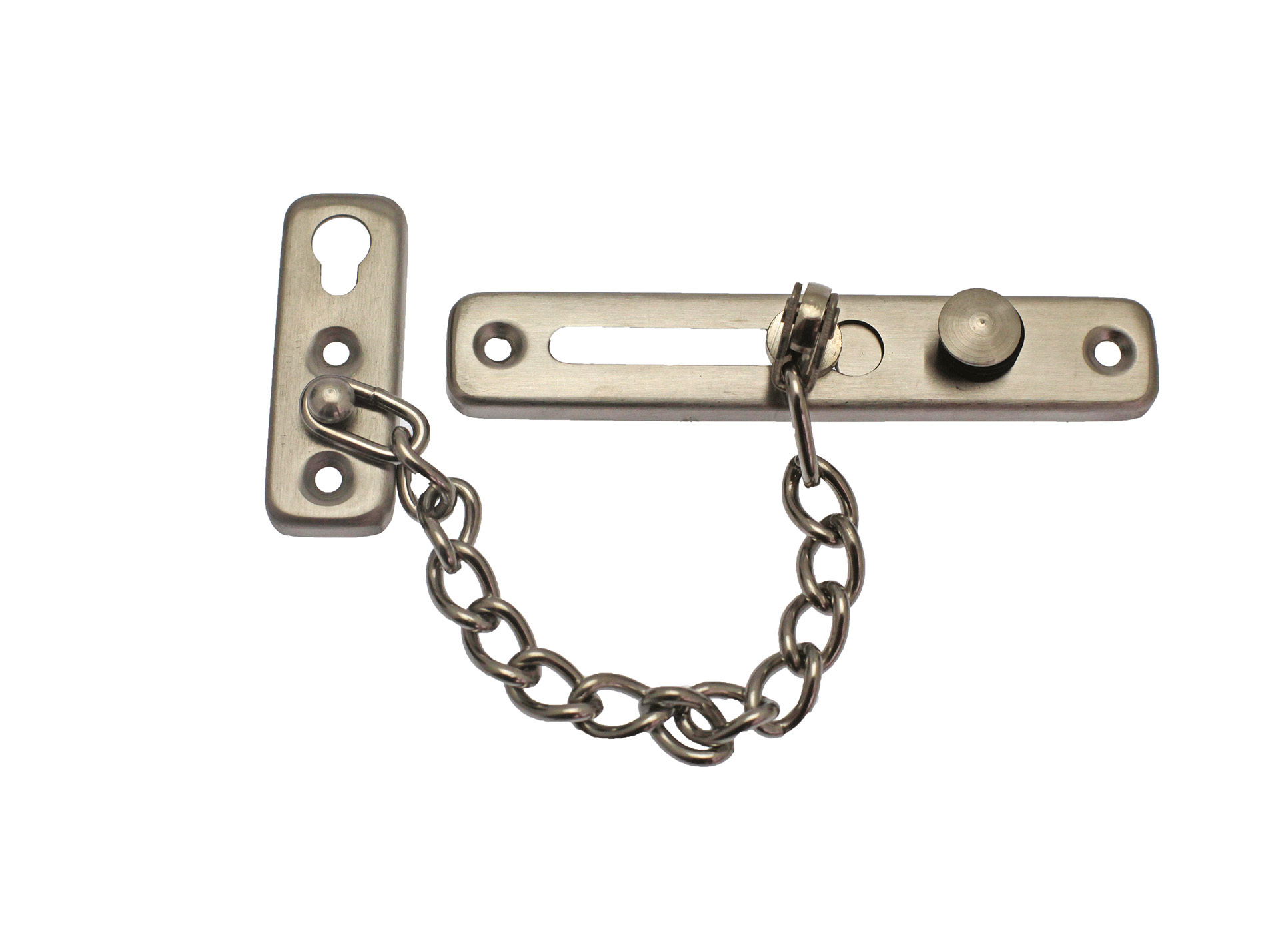 Entrebâilleur chaîne à visser sur porte à recouvrement 180mm