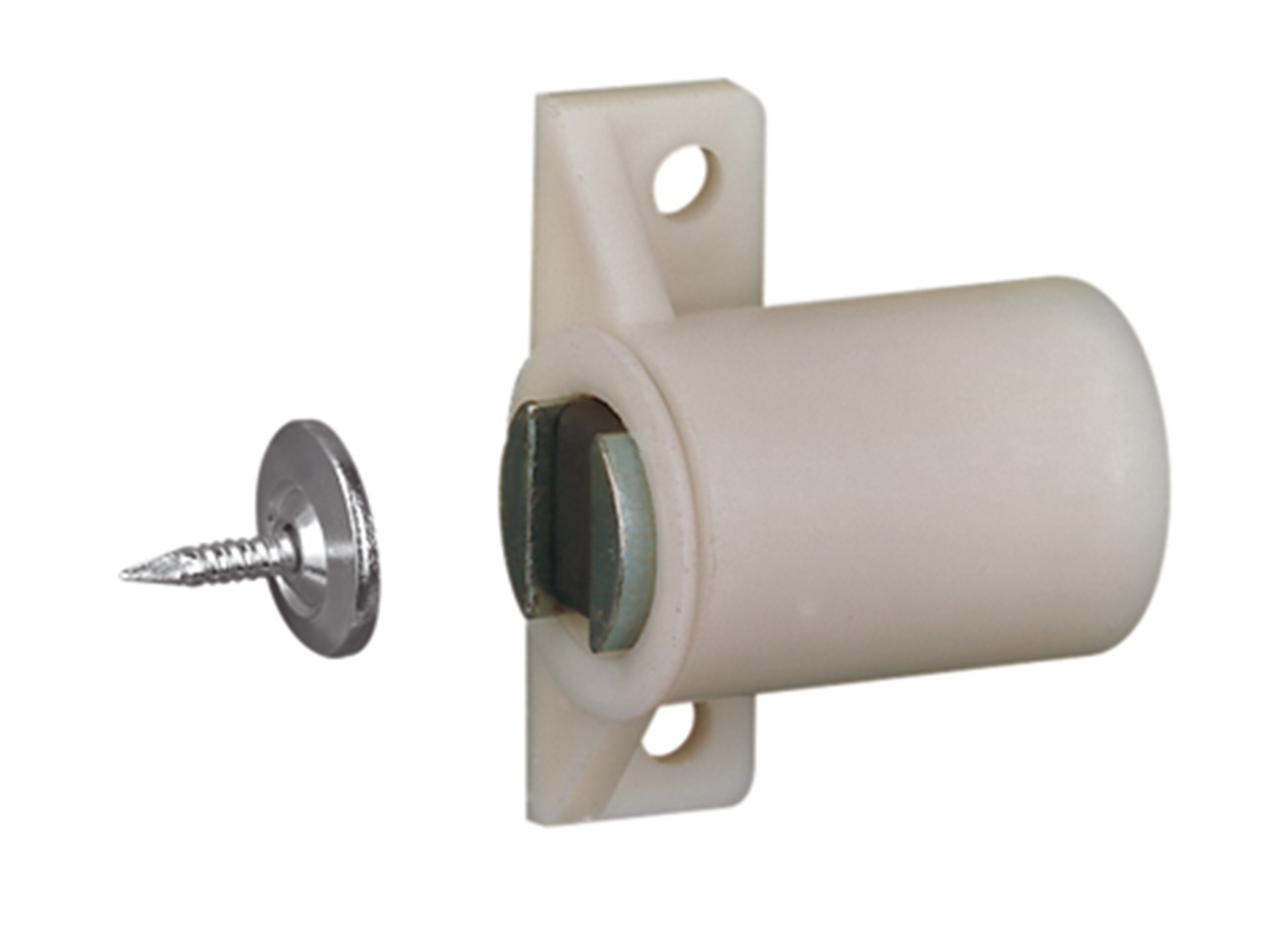 Loqueteau magnétique 4kg ø17mm plastique blanc x2