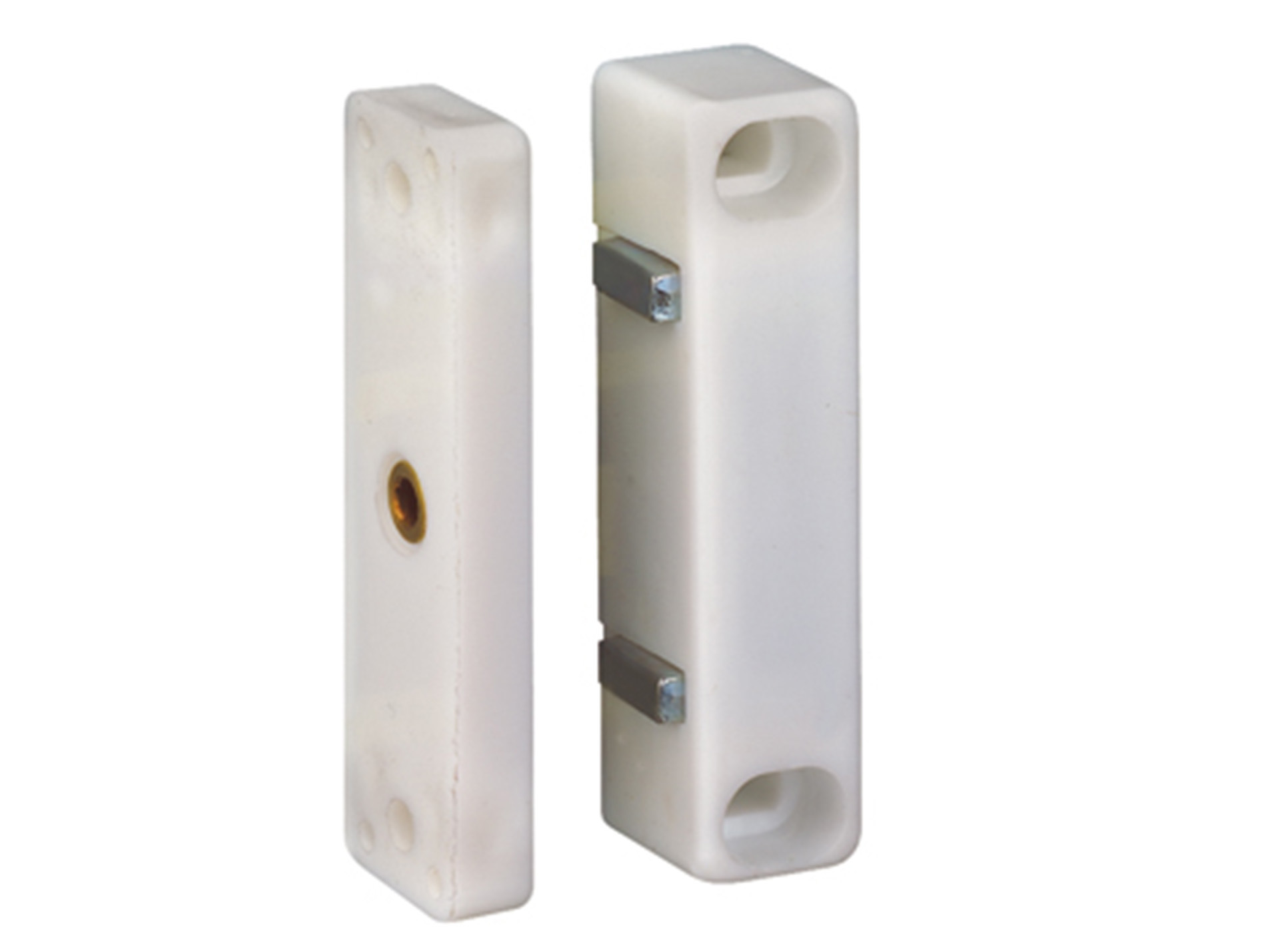 Loqueteau magnétique 5kg  14x48mm plastique blanc x2