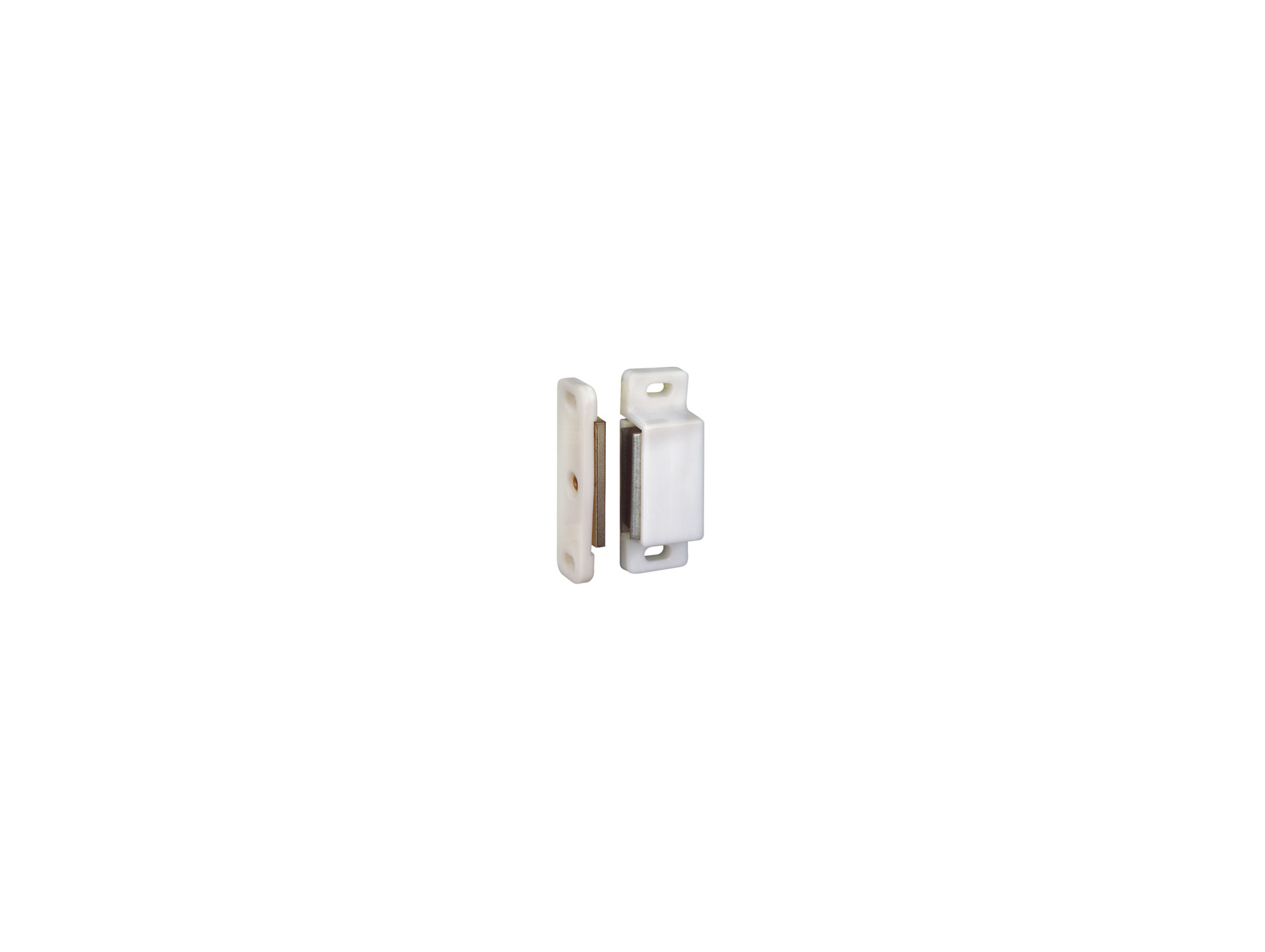 Loqueteau magnétique 6kg  14x46mm plastique blanc x2
