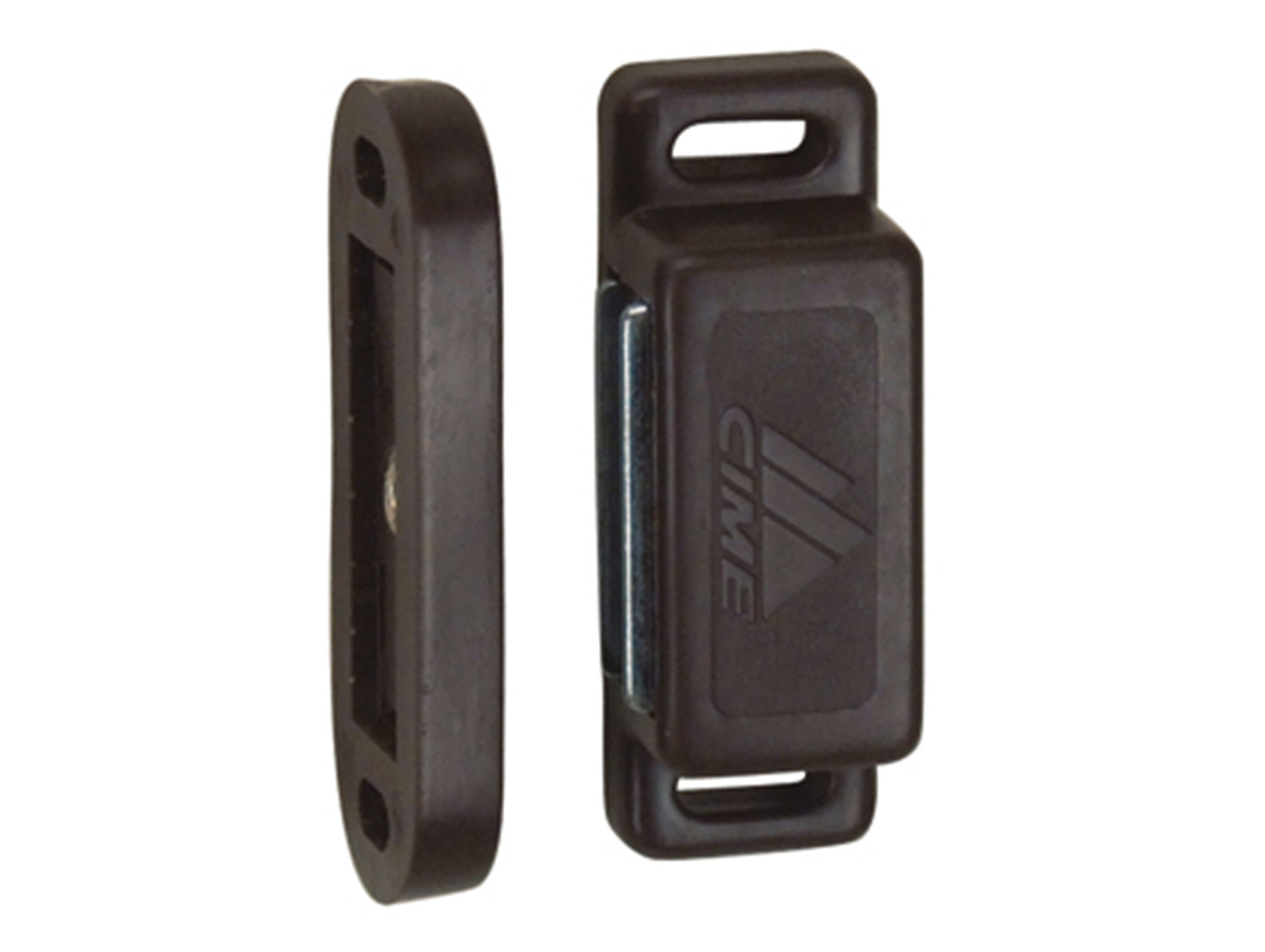 Loqueteau magnétique 6kg  14x46mm plastique brun x2
