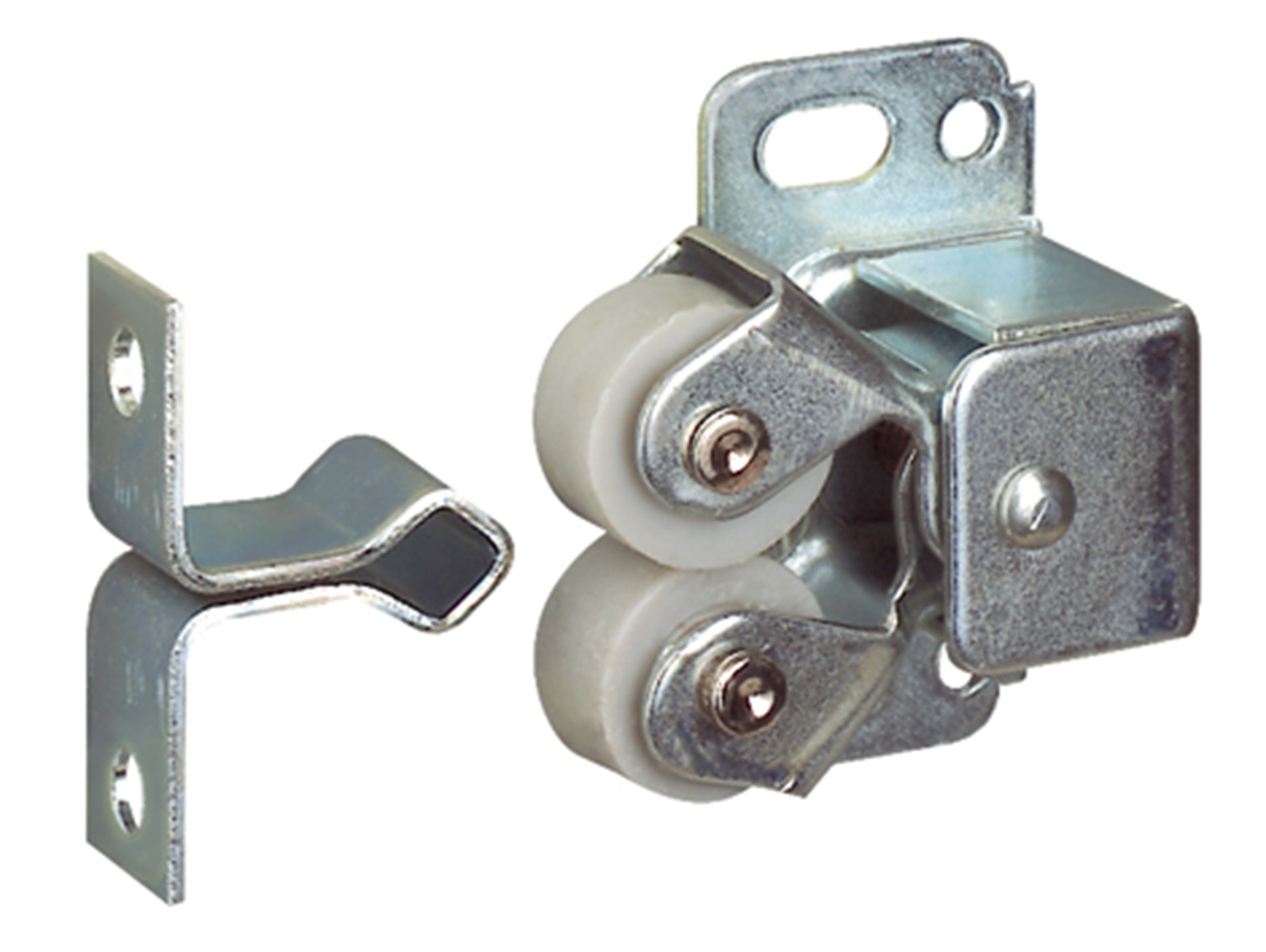 Loqueteau à rouleaux silencieux gâche acier x2