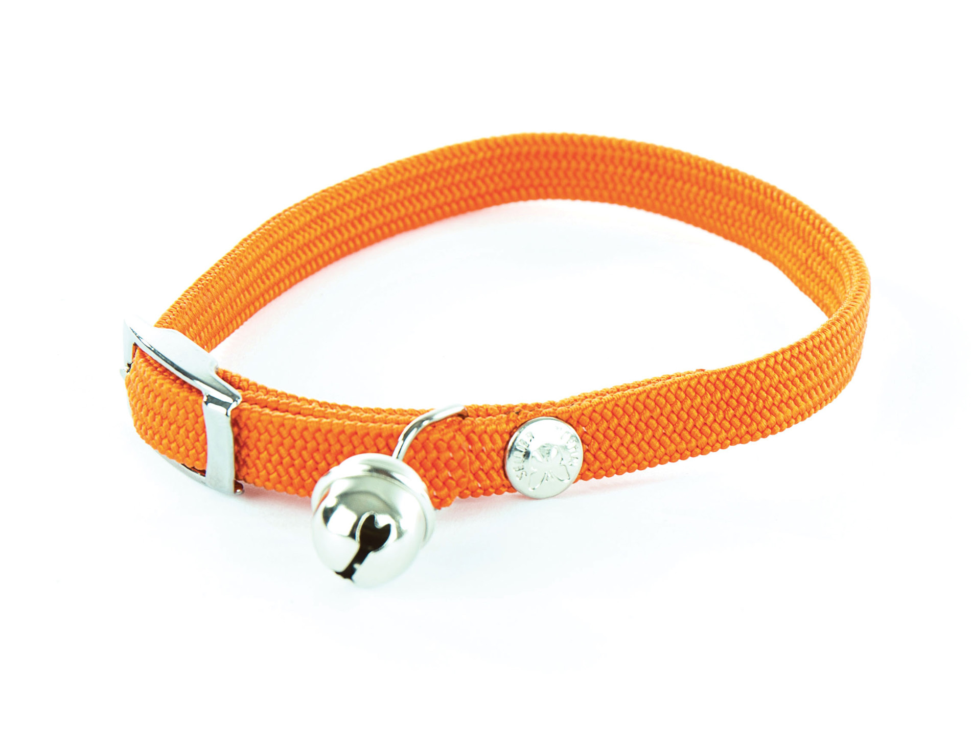 Collier chat élastique 10mm L.30cm orange