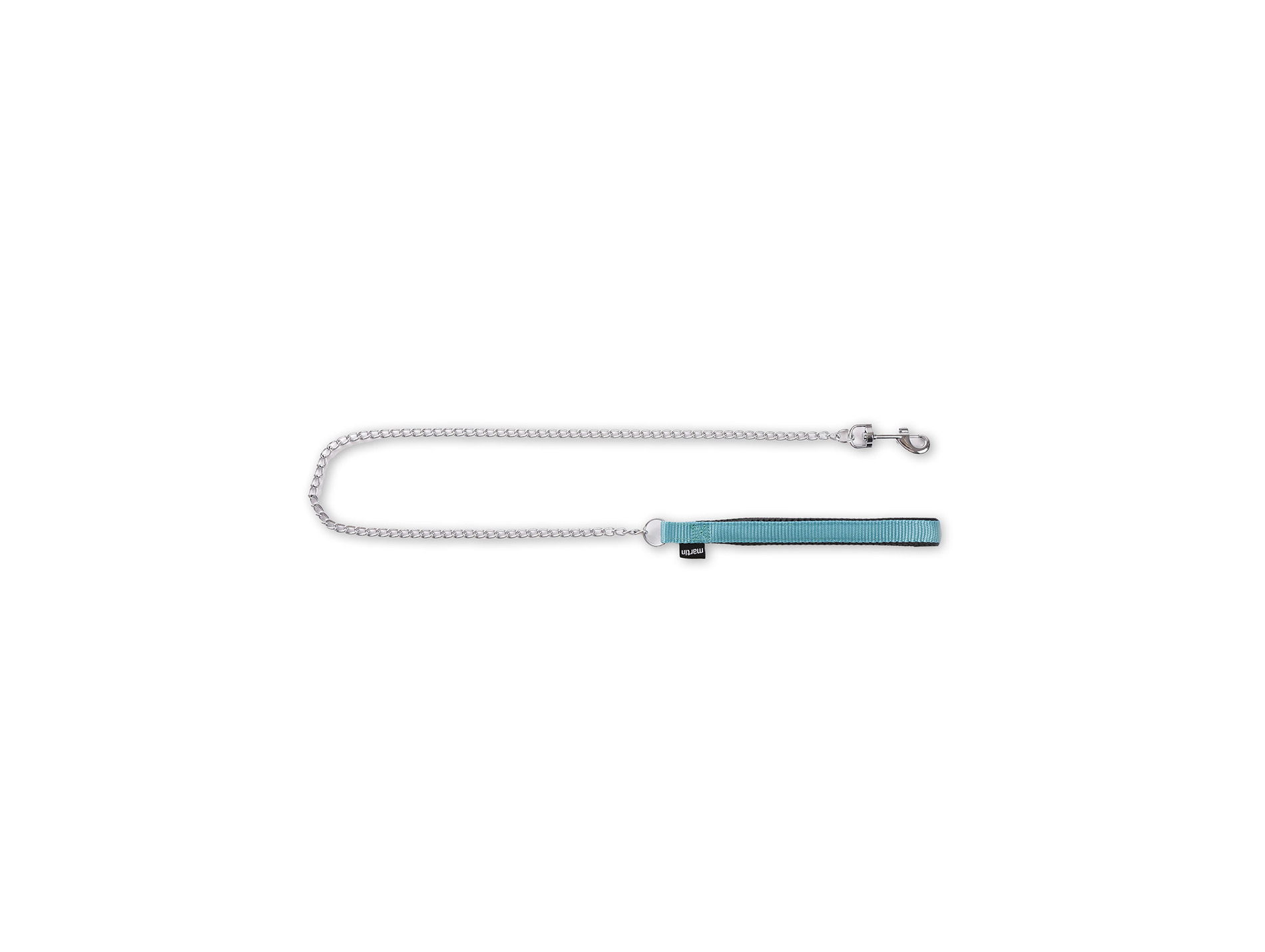 Laisse chaîne nylon pour chien MARTIN SELLIER l.25mm L.1m turquoise