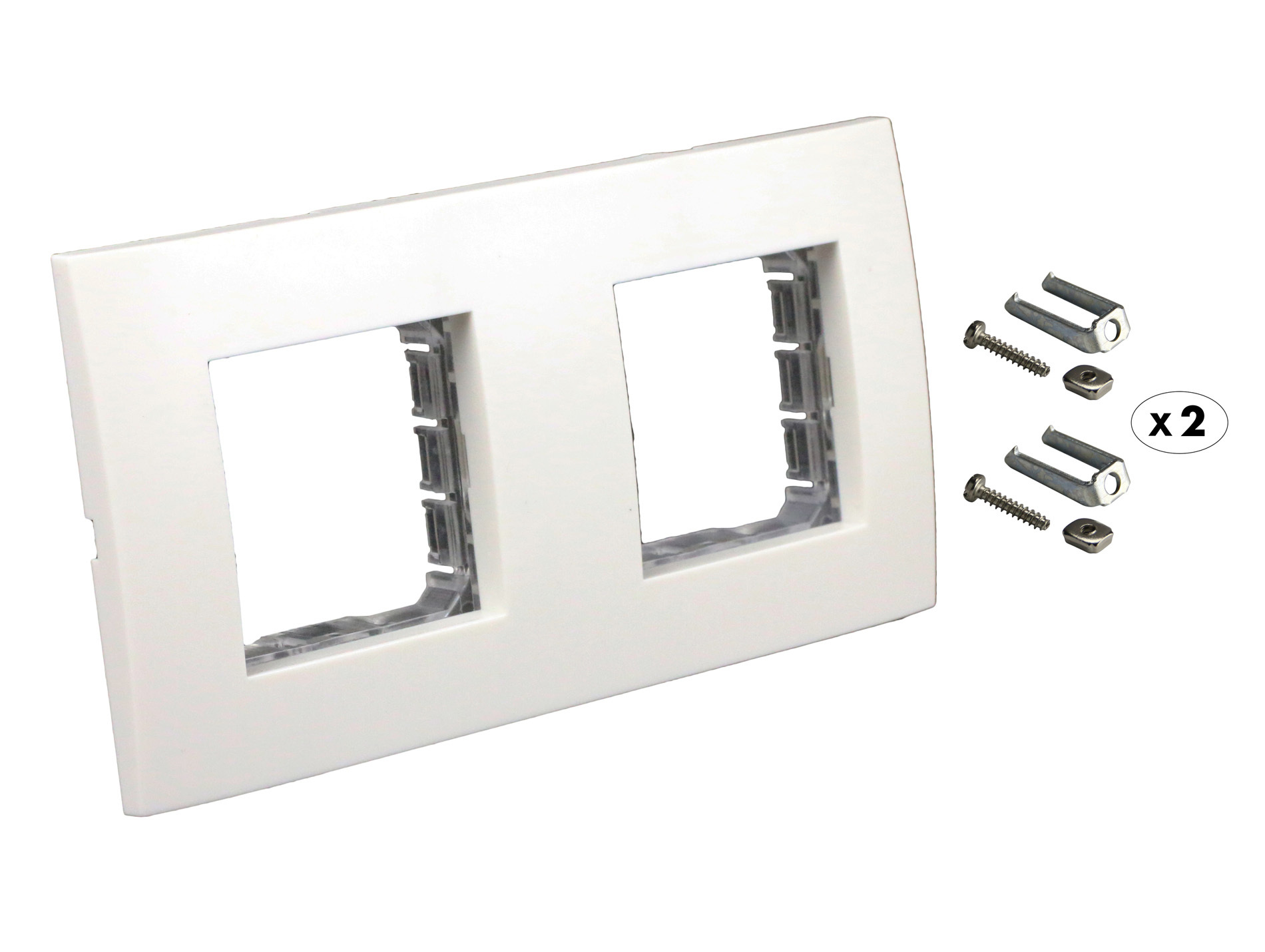 Plaque blanc double + 2 supports + griffes