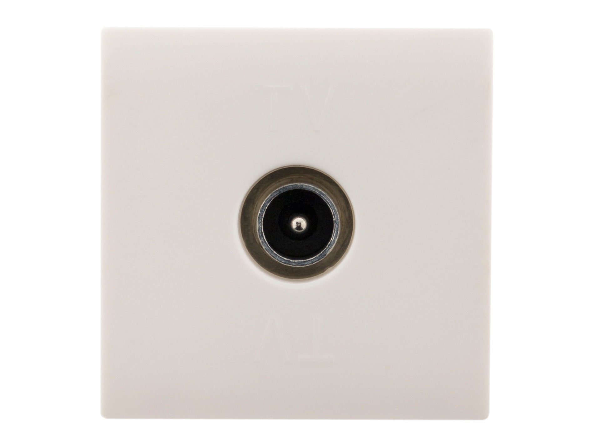 Prise TV module large blanc