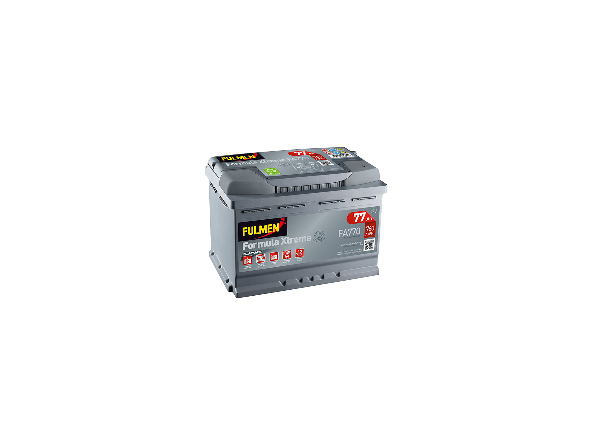 Batterie 12V FULMEN Xtreme FA770 77Ah 760A +D