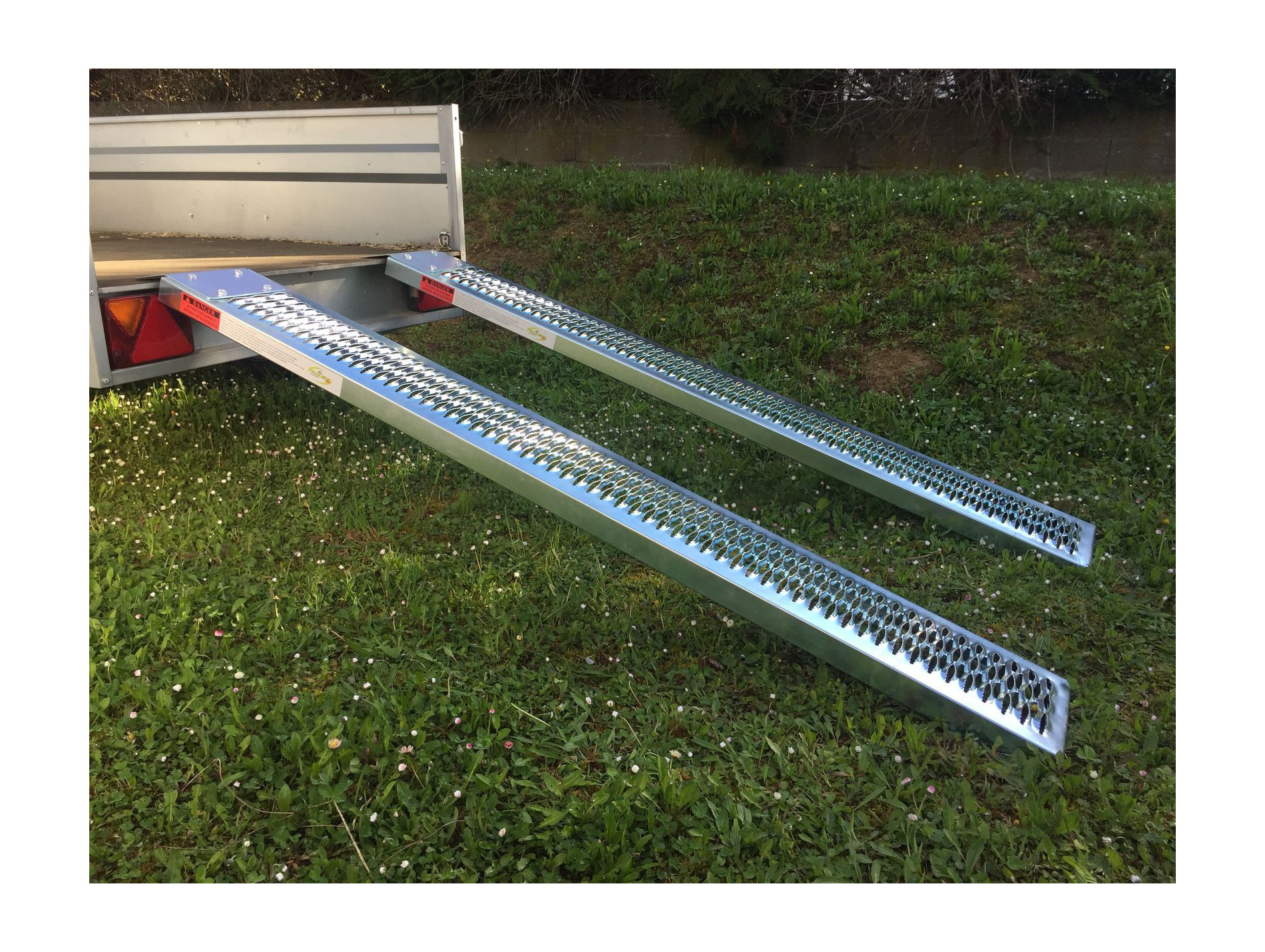 Rampes acier pour remorque 430kg H.45/60cm L.1,90m
