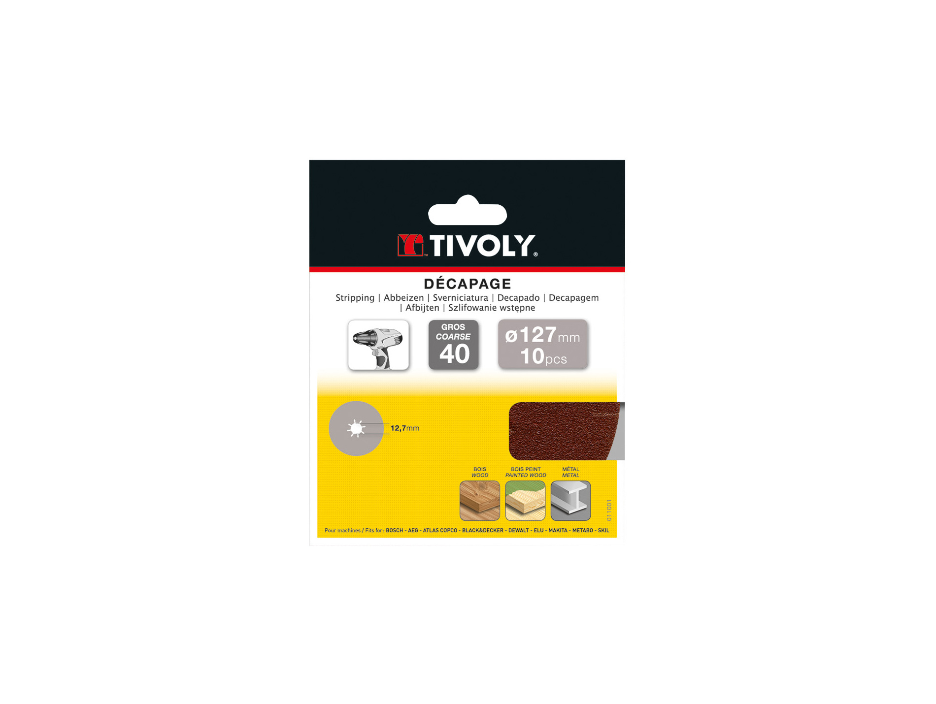 10 Disques perceuse Ø127mm grain 40