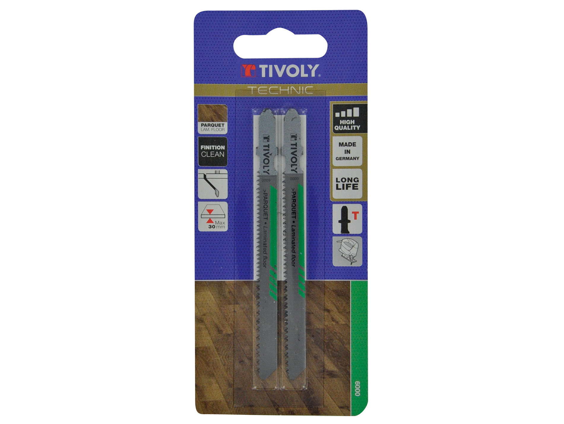 2 Lames scie sauteuse bi-métal finition parquet T 30mm