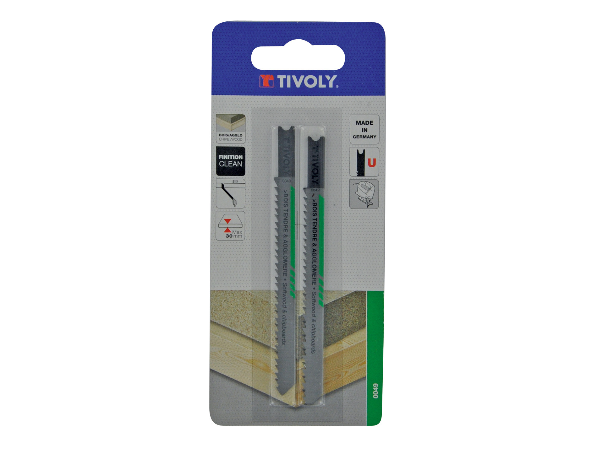 2 Lames scie sauteuse HCS finition bois tendre U 3<50mm
