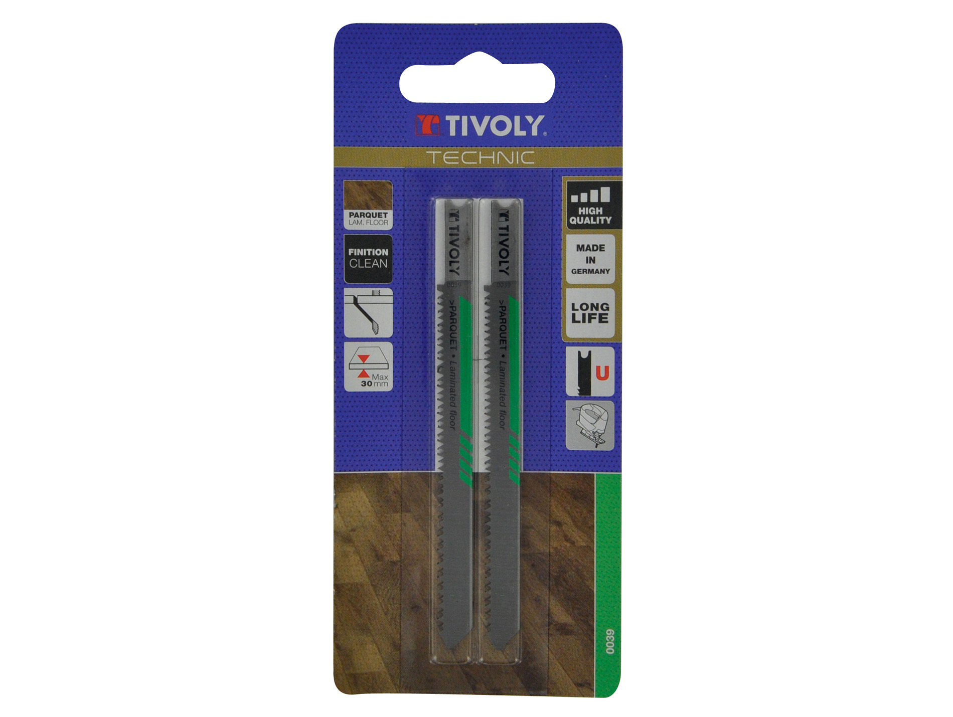 2 Lames scie sauteuse bi-métal finition parquet U 30mm