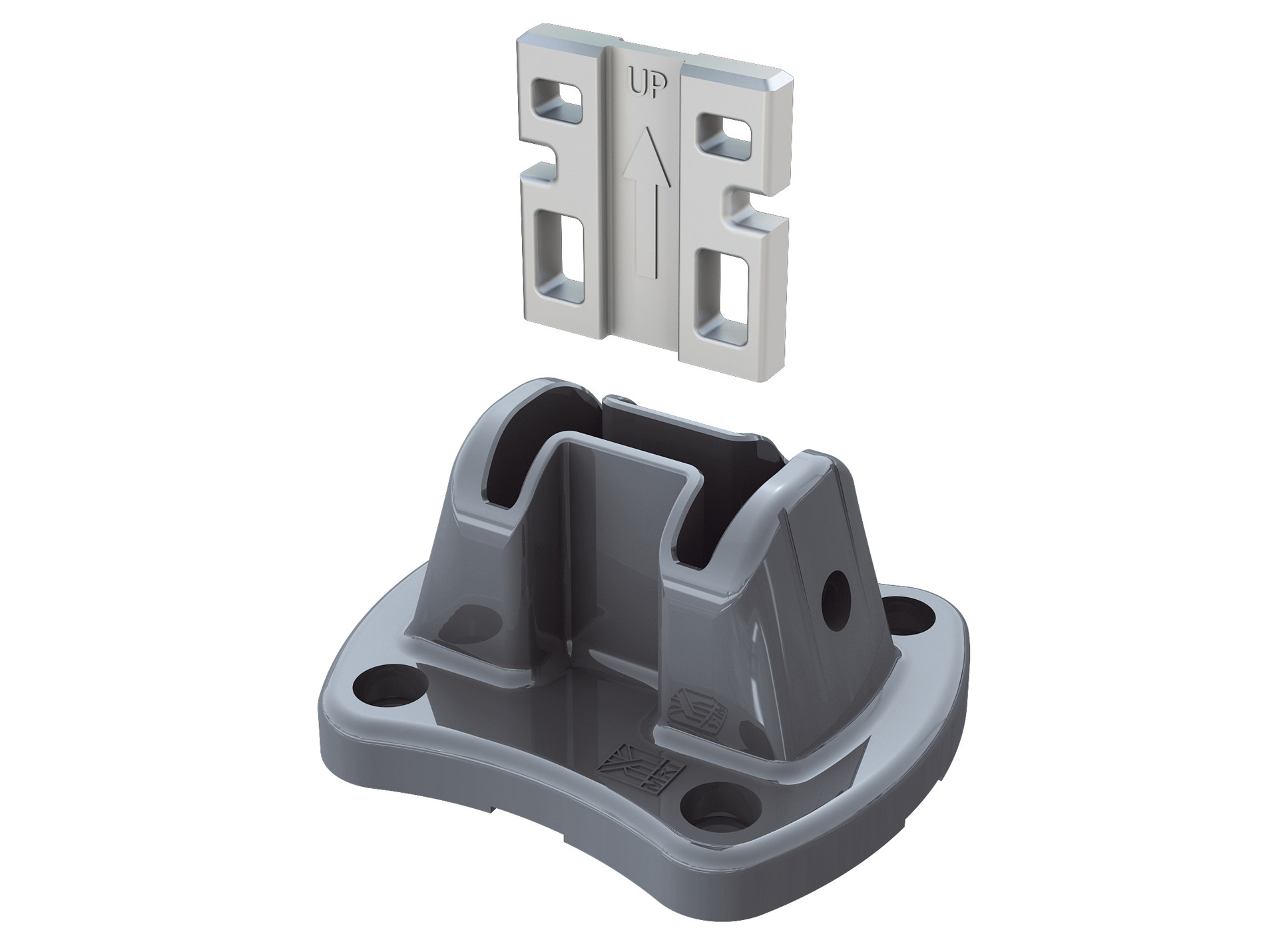 Platine de fixation au sol Easyclip® Gris