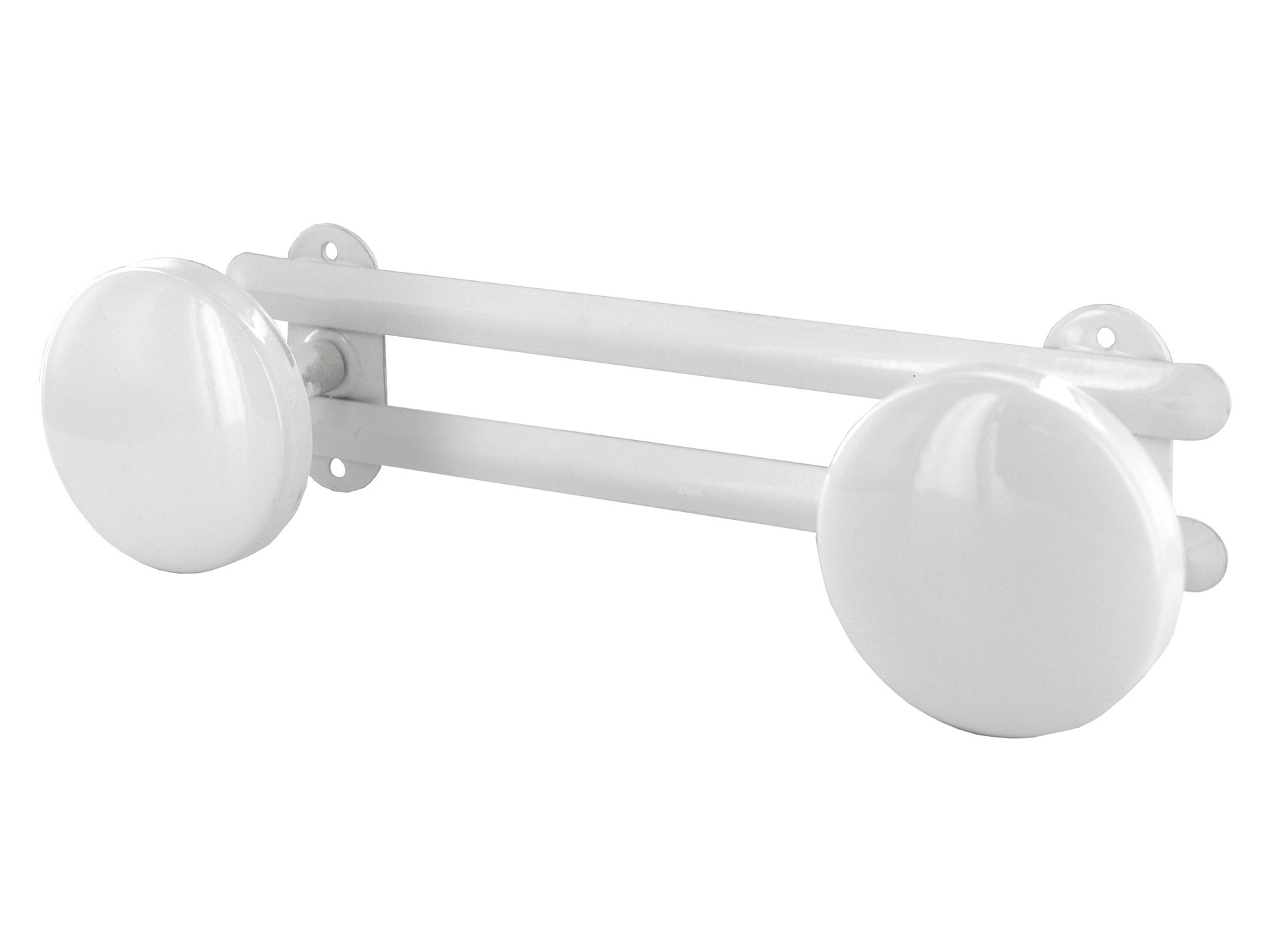Patère 2 têtes ø65mm acier époxy blanc