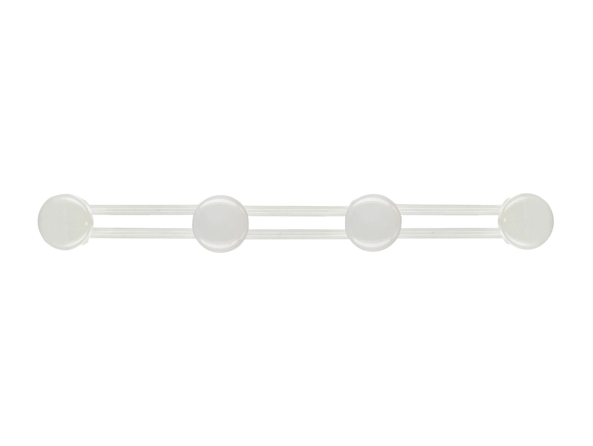 Patère 4 têtes ø65mm acier époxy blanc