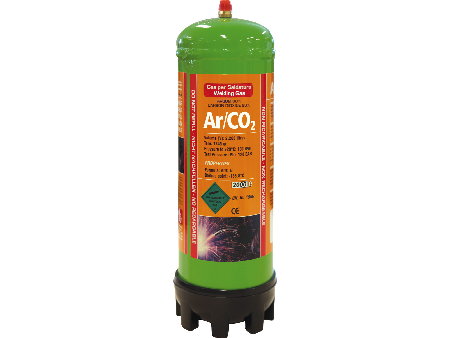 Bouteille Argon + CO2 jetable 2,2L