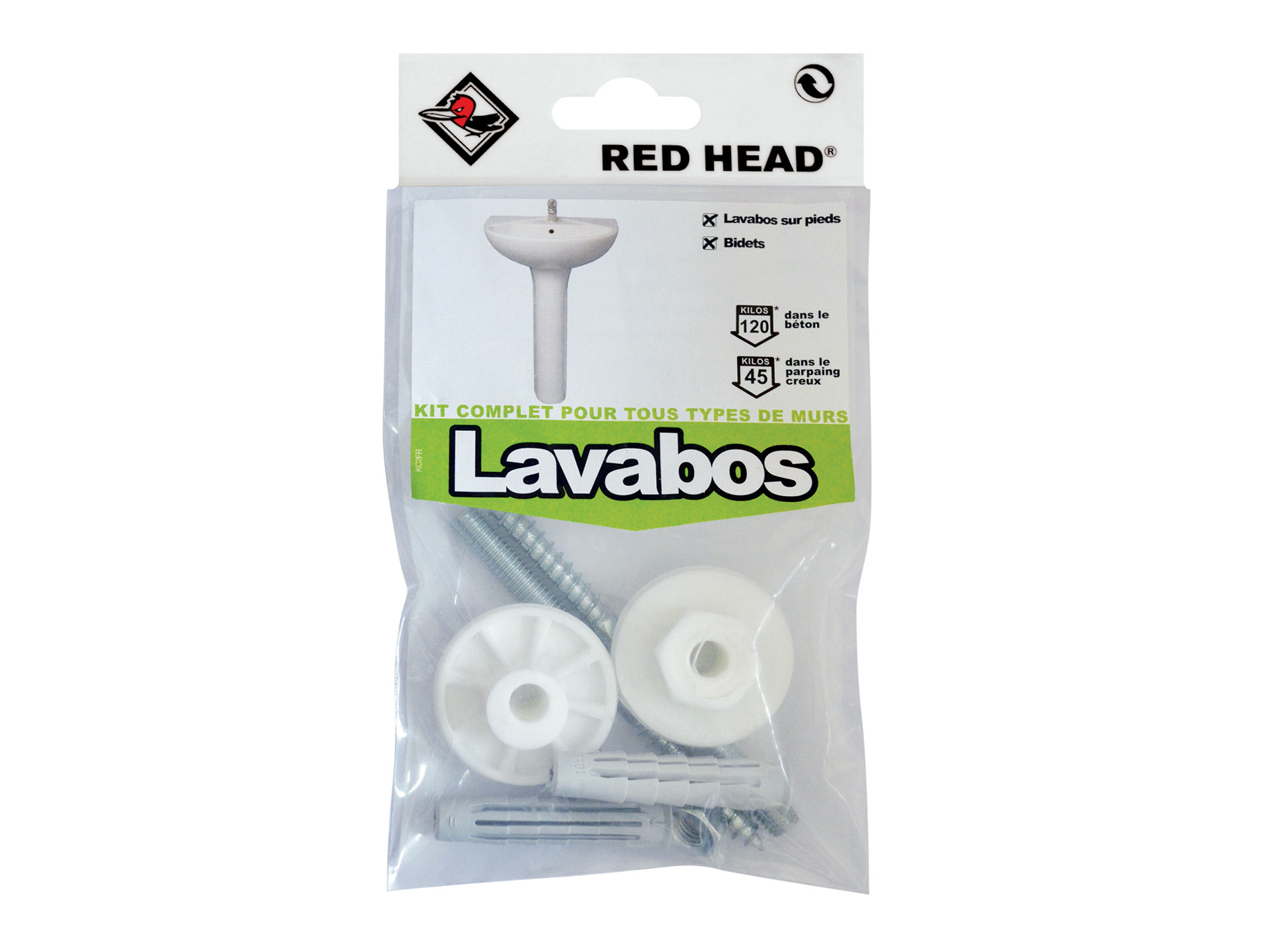 Kit chevilles à expansion lavabos RED HEAD Ø10mm L.50mm x2