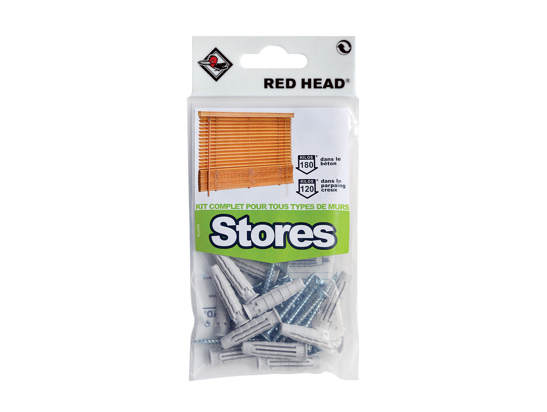 Kit chevilles à verrouillage store RED HEAD Ø6mm L.30mm x12