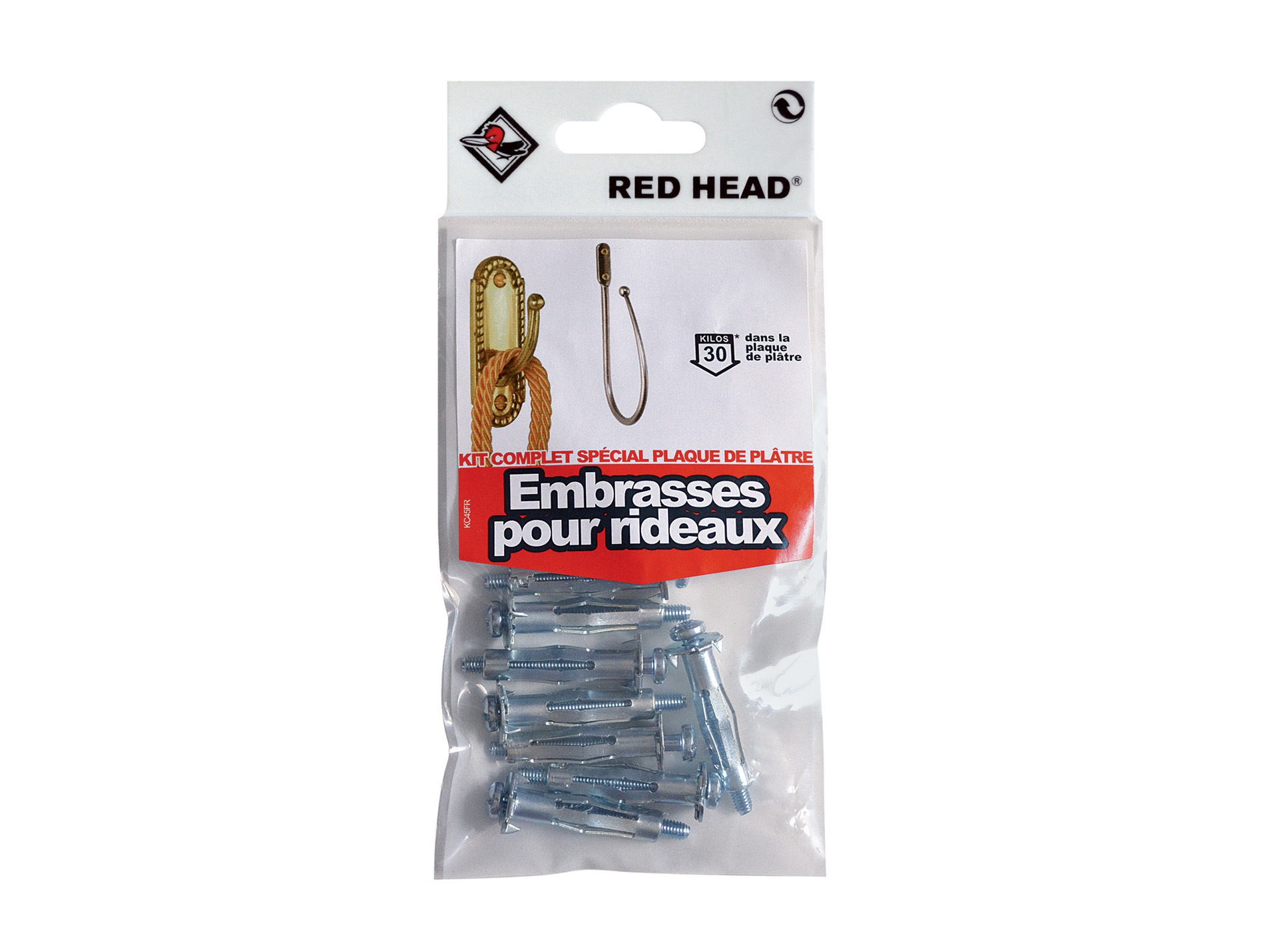 Kit chevilles à expansion embrase pour rideau RED HEAD Ø6mm L.25mm