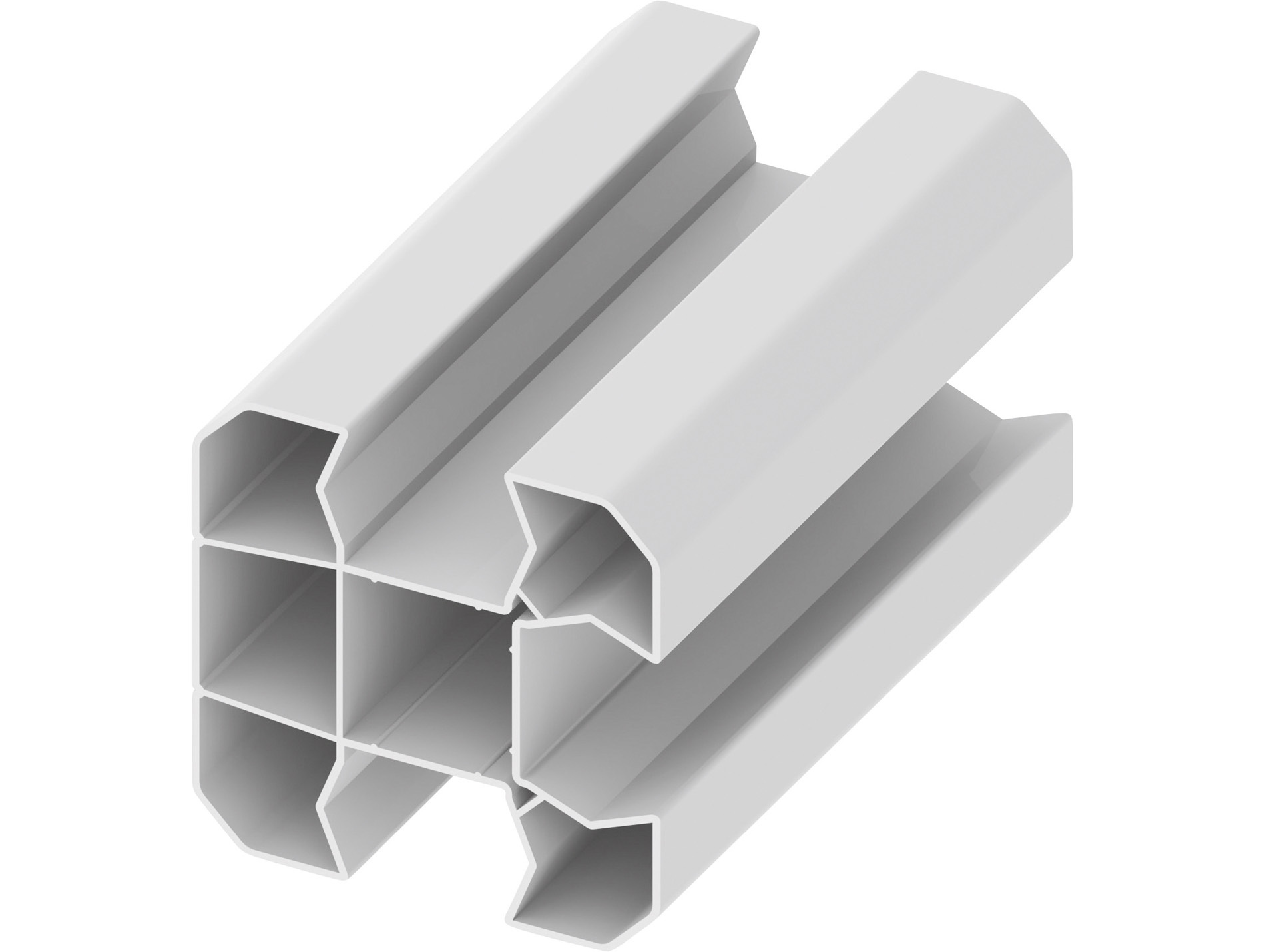 Poteau redécoupable PVC ZENEO 90x90mm L.2,30m 3D Blanc