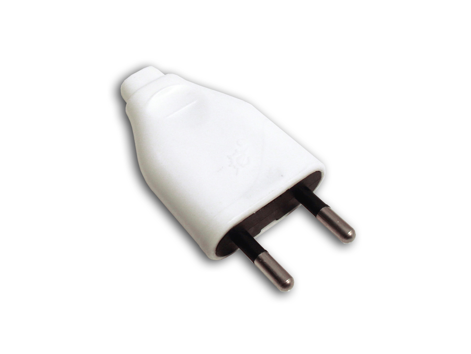 Fiche mâle 2P 6A blanc