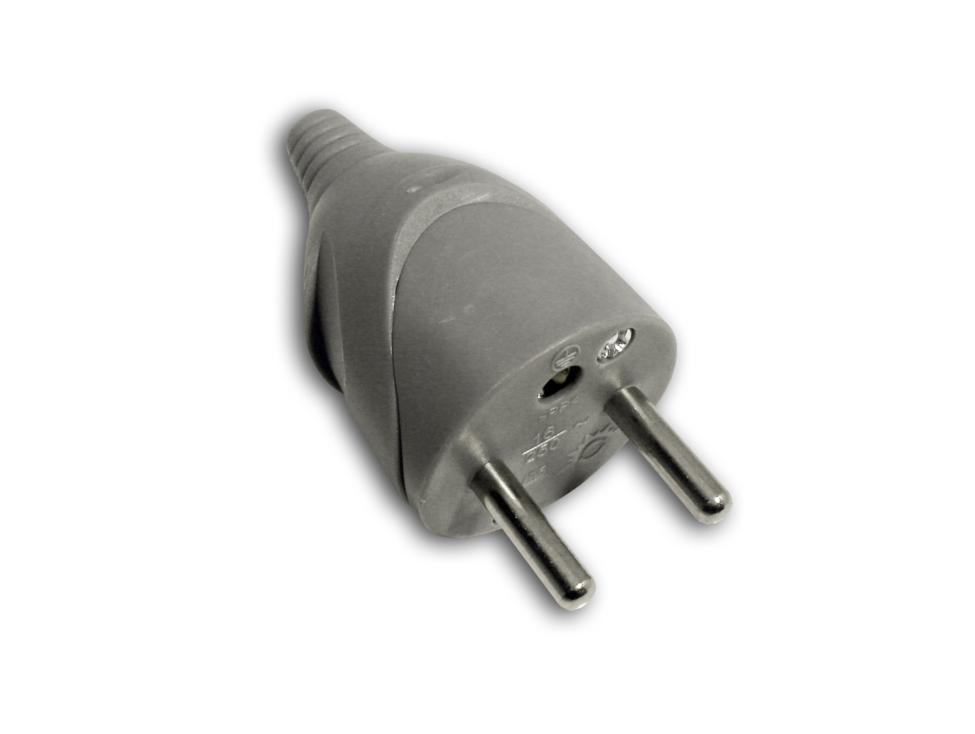 Fiche mâle 16A 2P+T gris