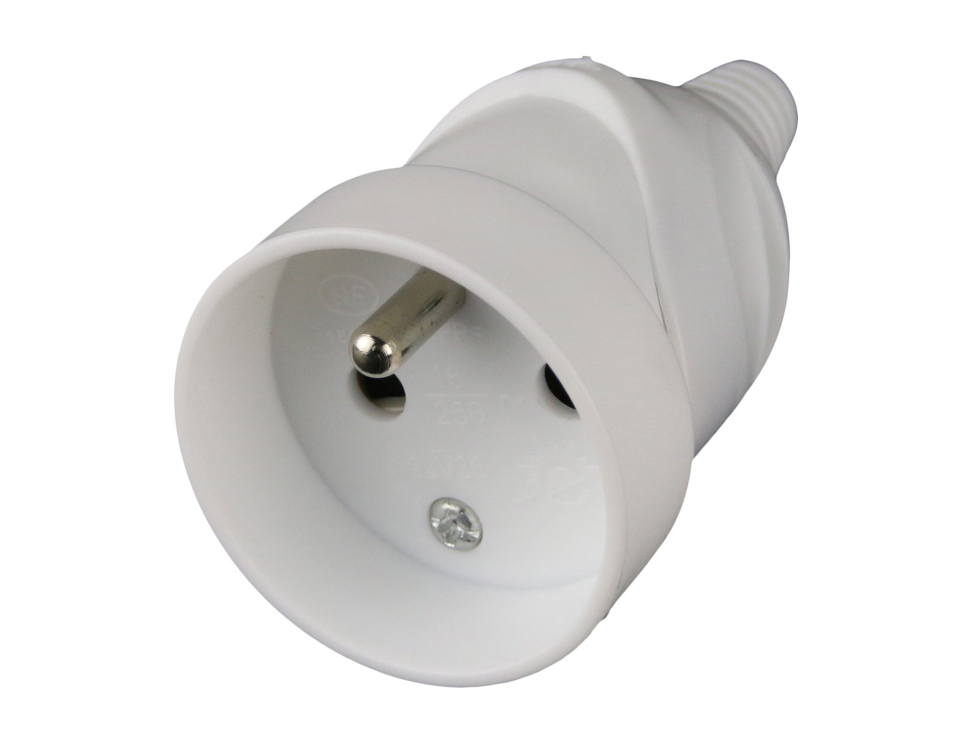Fiche femelle 16A 2P+T NF blanc