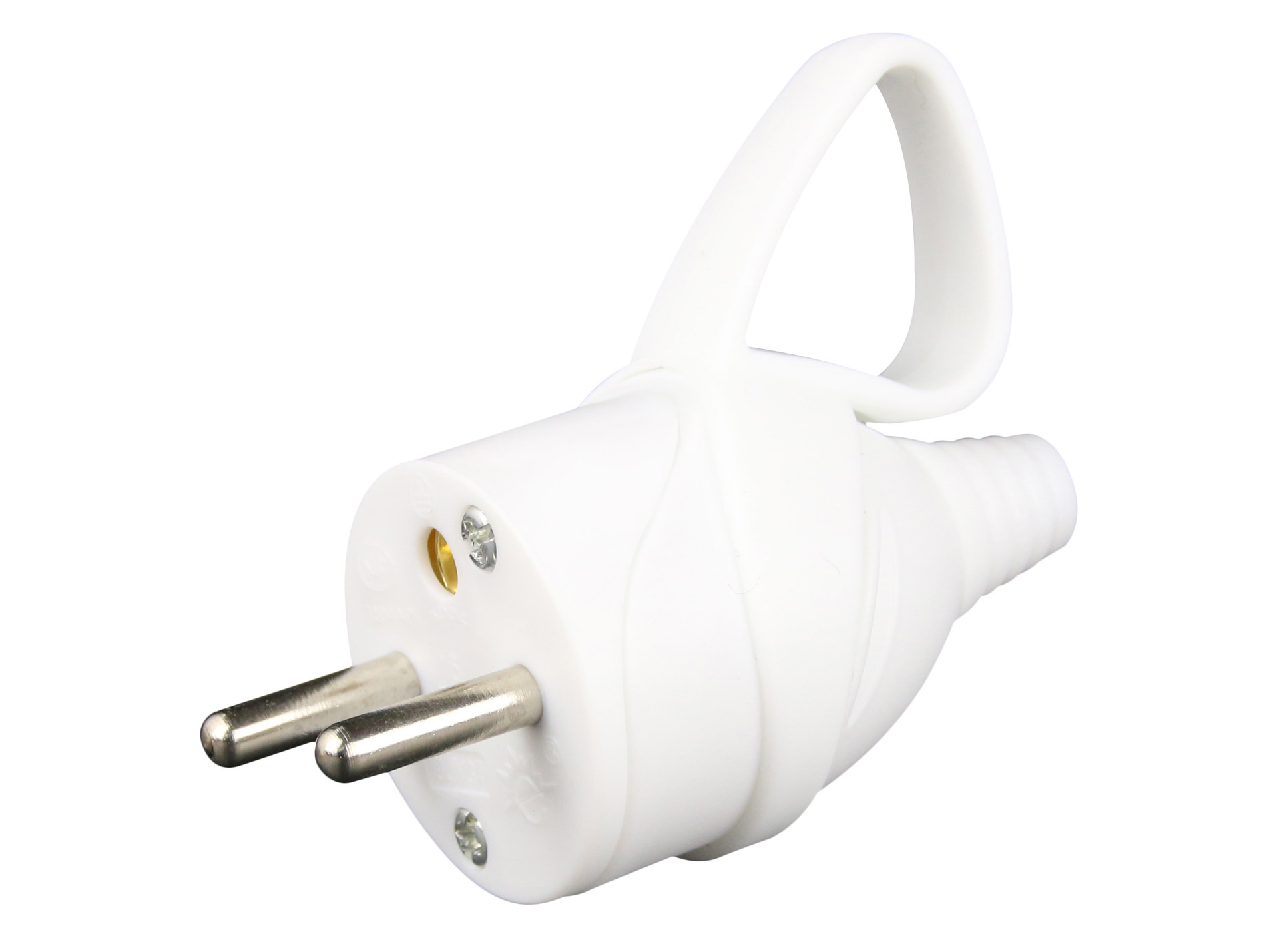 Fiche mâle 16A 2P+T anneau NF blanc