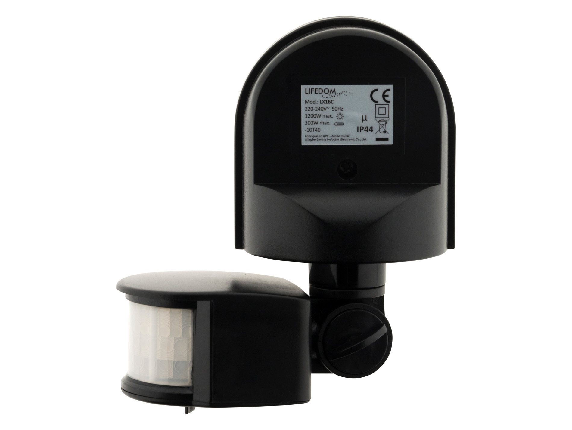 Détecteur de mouvement orientable 120° 500W noir