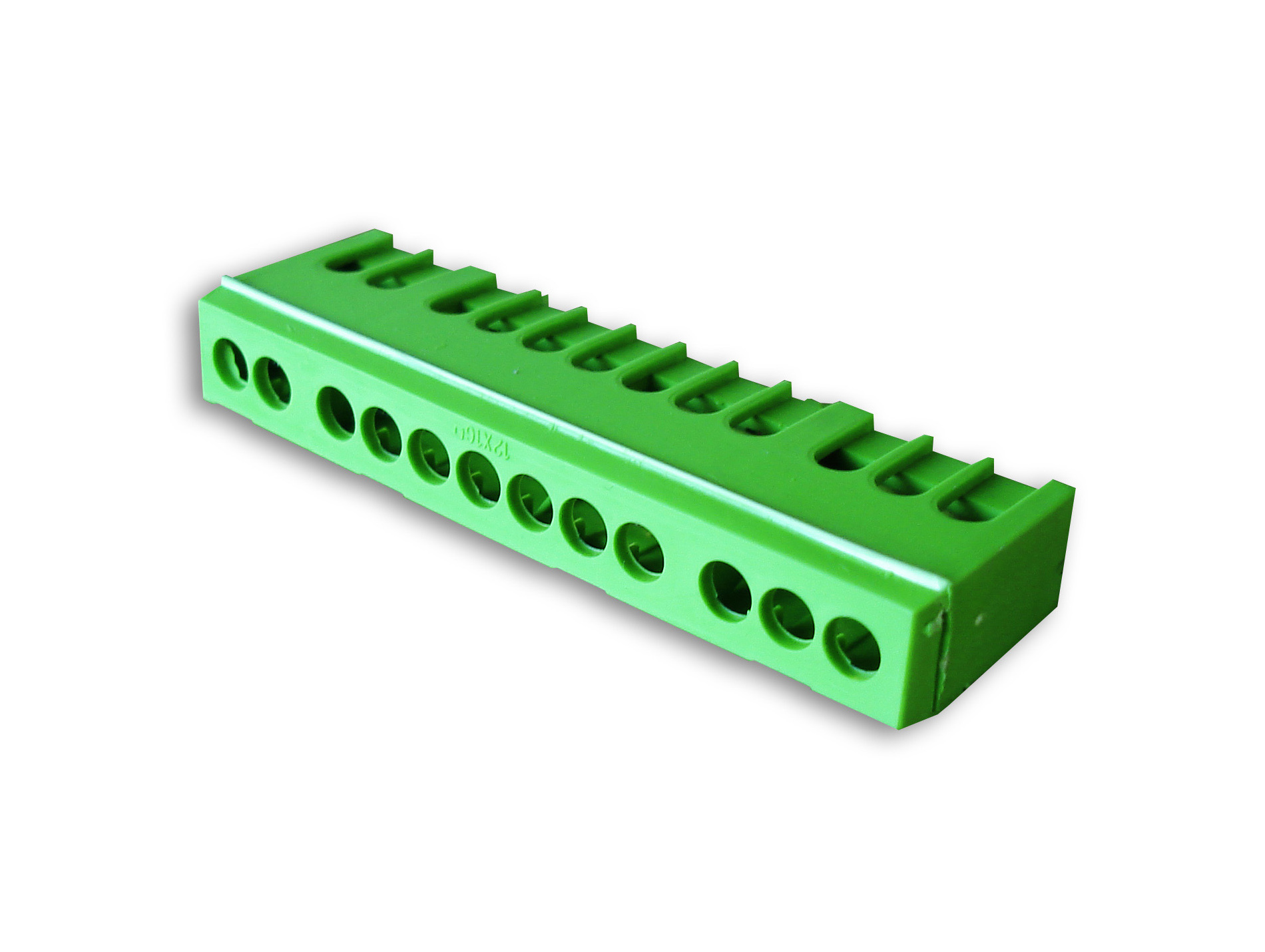 Bornier de terre 12 modules vert