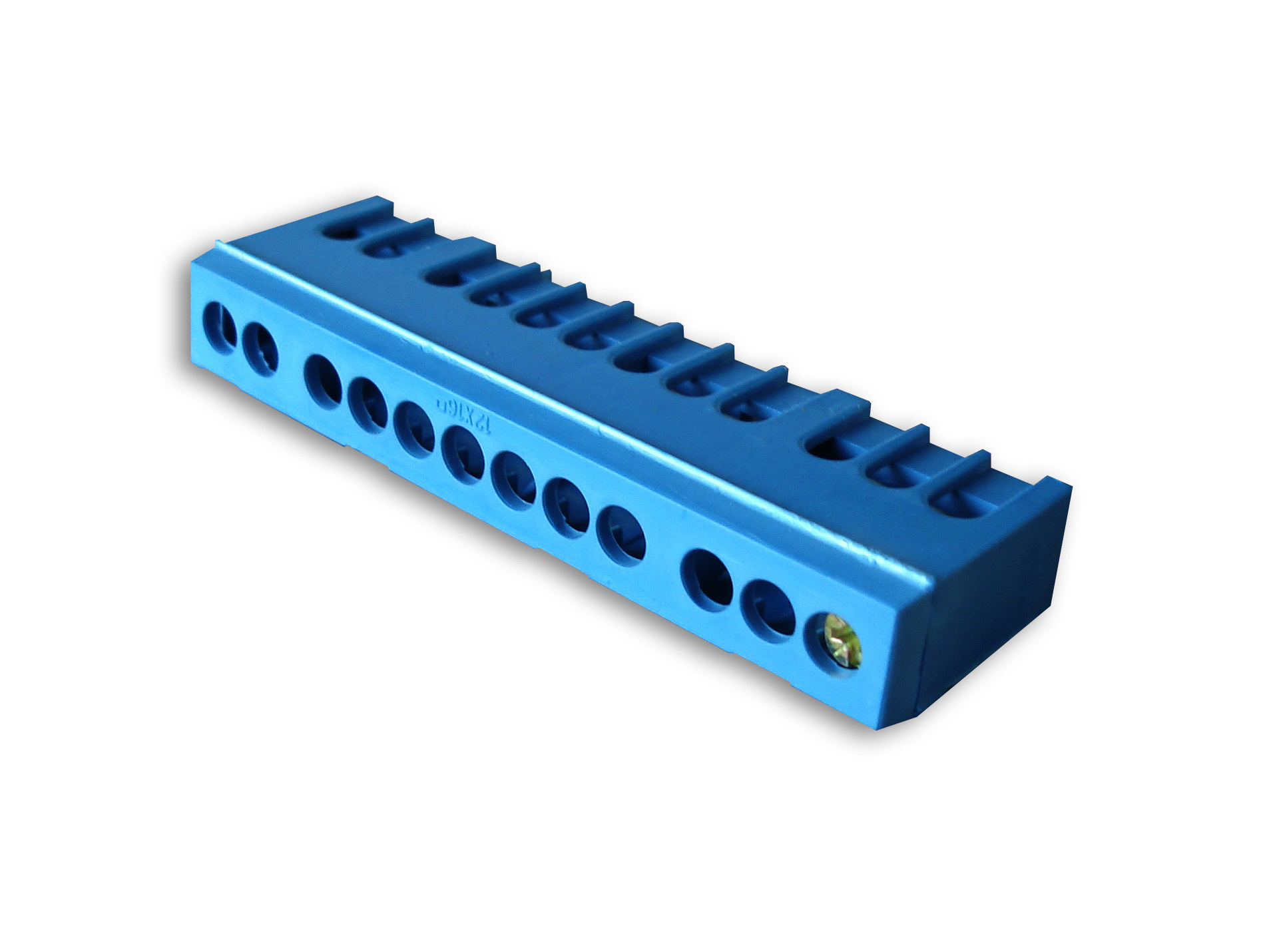 Bornier neutre 12 modules bleu